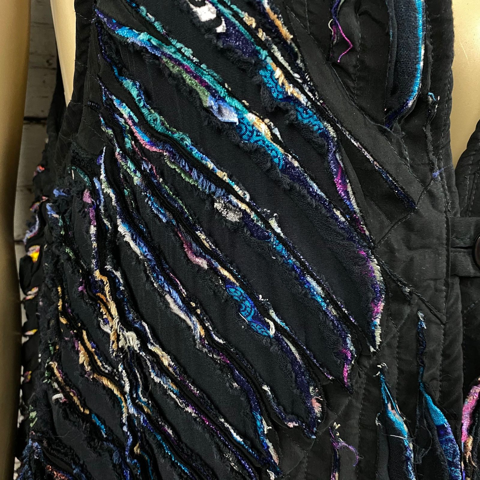 Other VTG Distressed Frayed Multicolor Fabric Stripe Vest LARGE XL Size XL / US 12-14 / IT 48-50 - 2 Thumbnail