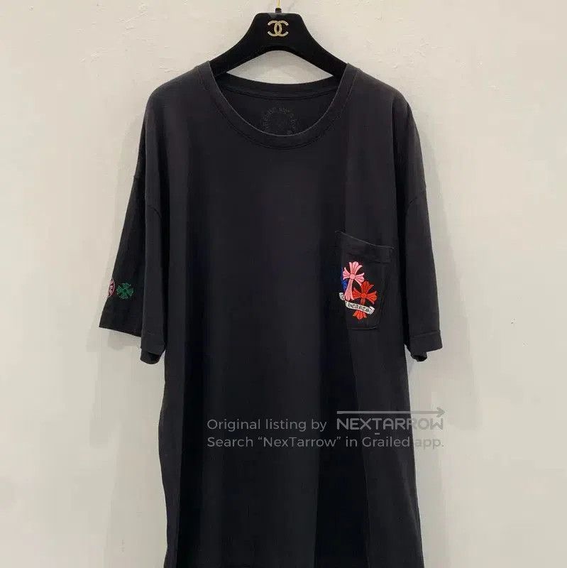 Chrome Hearts Chrome Hearts Black Cotton T-Shirt with Floral Design . Size US XXL / EU 58 / 5 - 3 Thumbnail