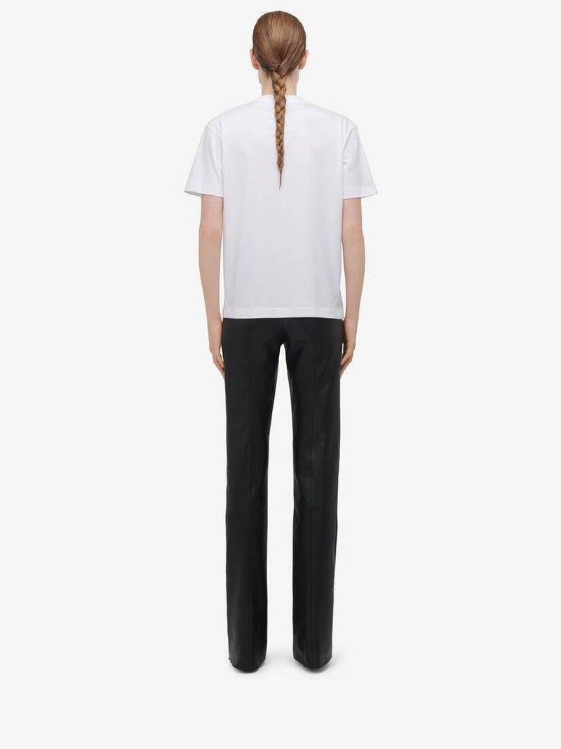 Alexander McQueen o1srvl11e0326 Blossom Skull Oversized T-Shirt in White Size L / US 10 / IT 46 - 5 Thumbnail