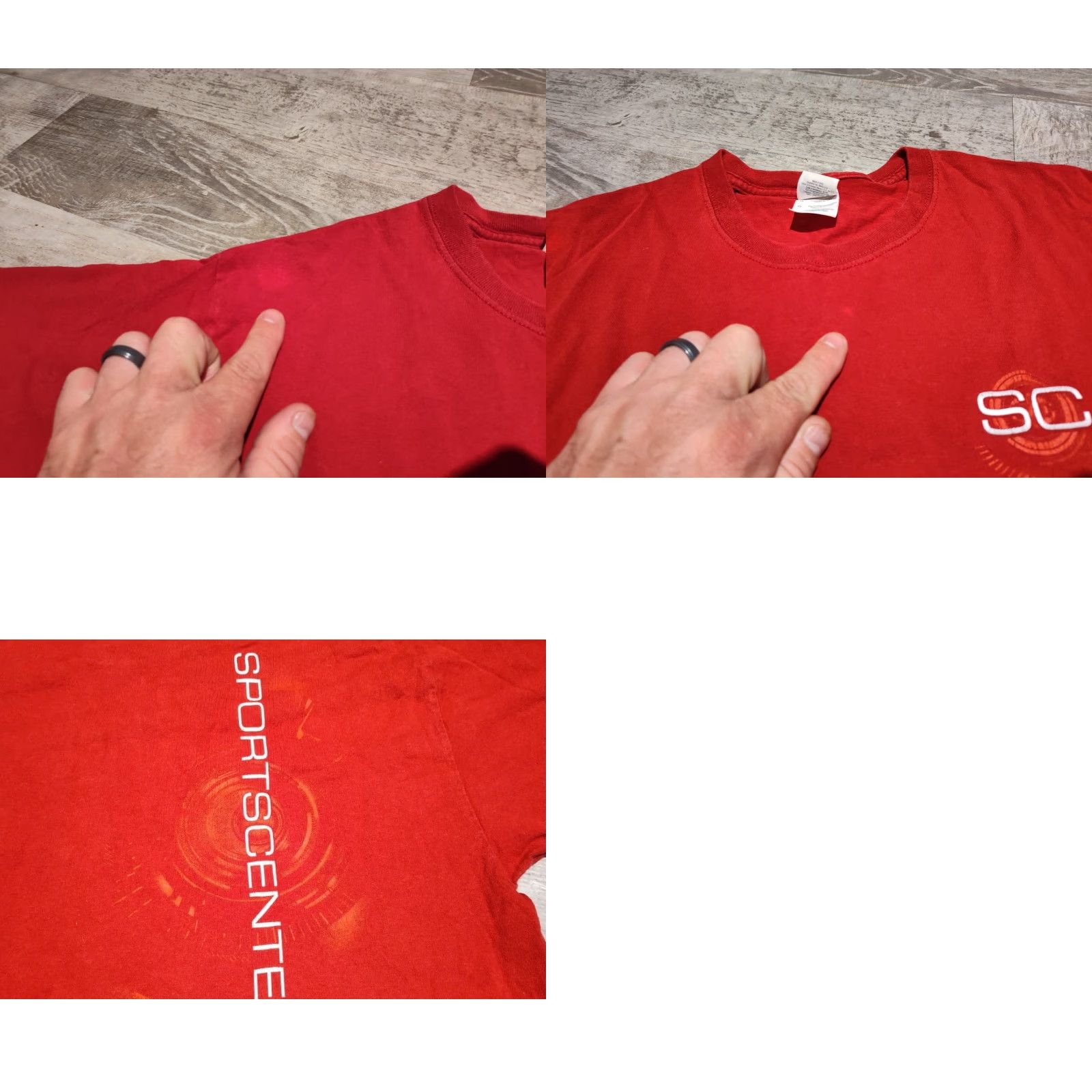 Gildan VINTAGE Gildan Men's T-Shirt Large Red ESPN Sportscenter 90s Y2K Double-Sided Graphic Print Size US L / EU 52-54 / 3 - 8 Thumbnail