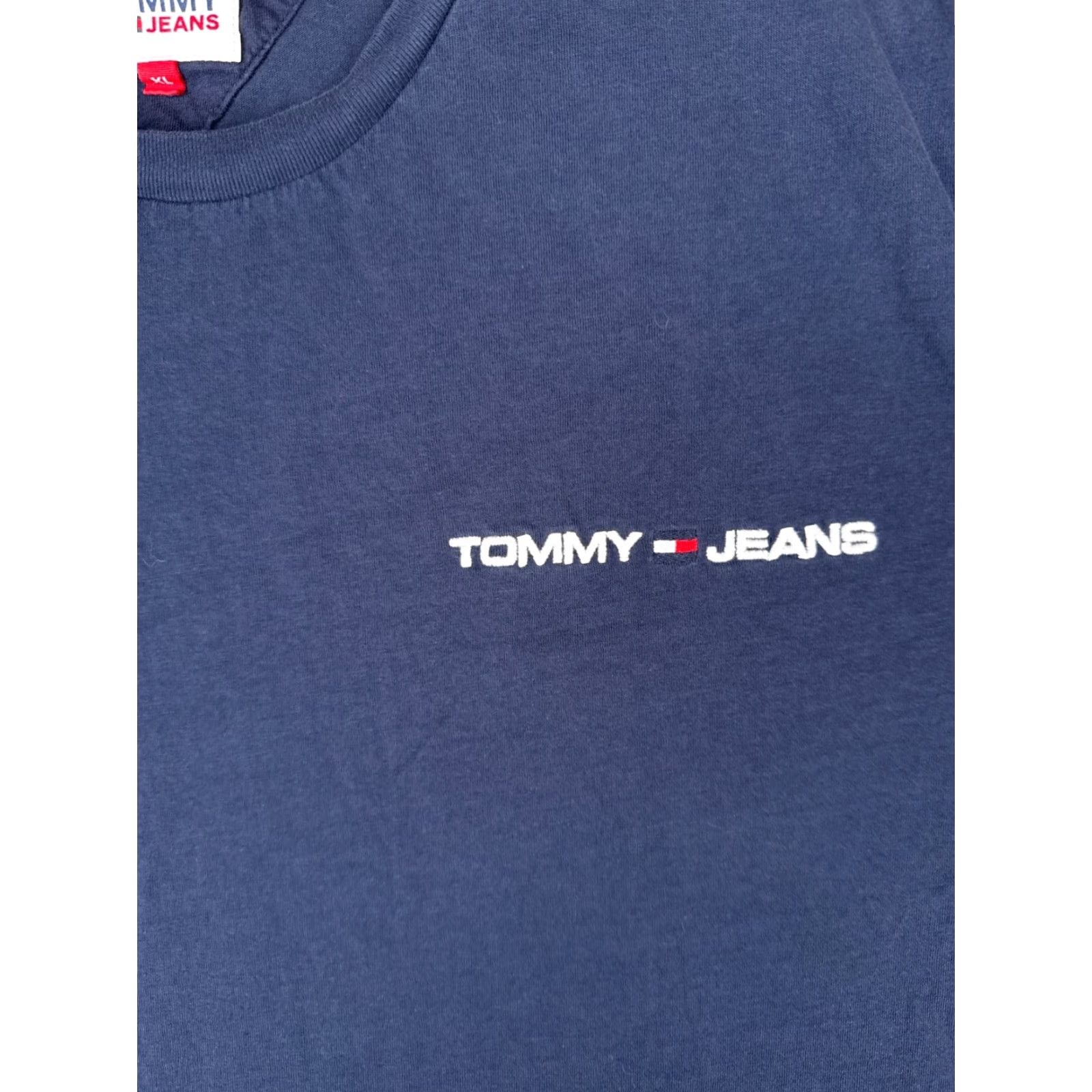 Tommy Hilfiger VINTAGE Tommy Hilfiger Jeans Shirt Adult XL Blue Short Sleeve Crew Neck Cotton Size US XL / EU 56 / 4 - 6 Thumbnail