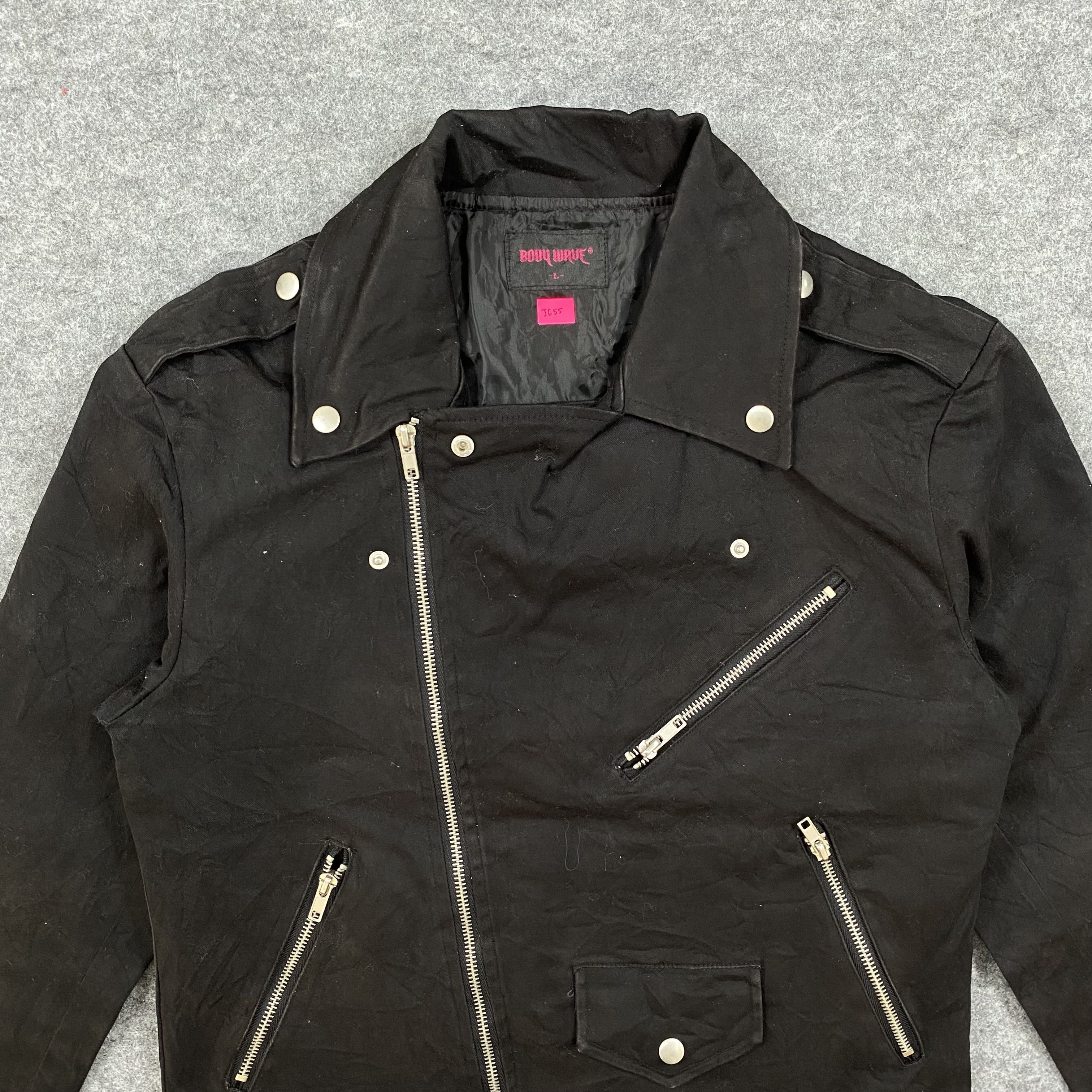 If Six Was Nine VTG 90s Body Wave Japan Double Rider Canvas Biker Jacket Size US L / EU 52-54 / 3 - 7 Thumbnail