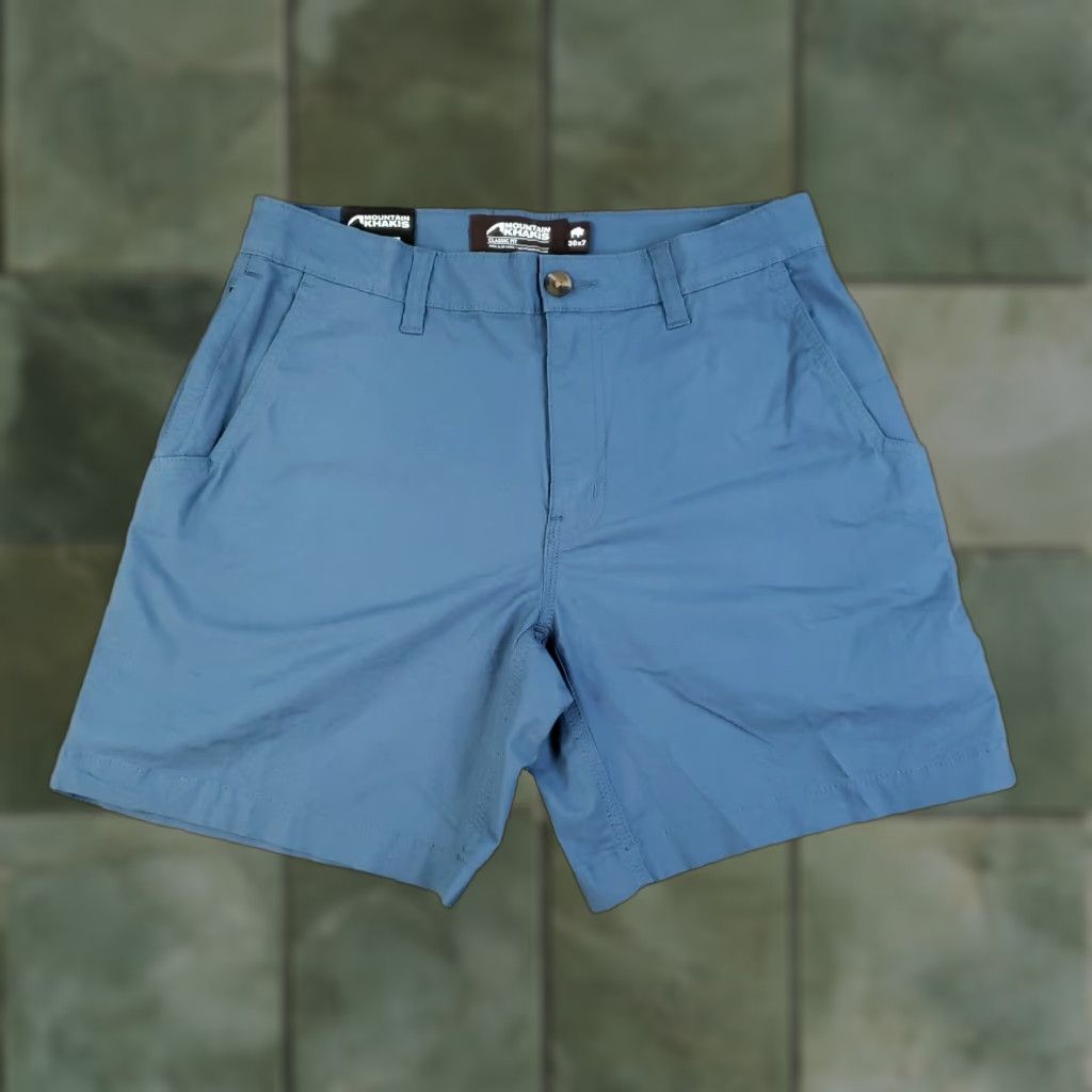 Mountain Khakis Mountain Khakis Shorts Mens Blue 7" Inseam Flat Front Stretch Poplin Classic Fit 30 Casual Chino 30 Mens Size US 30 / EU 46 - 1 Thumbnail