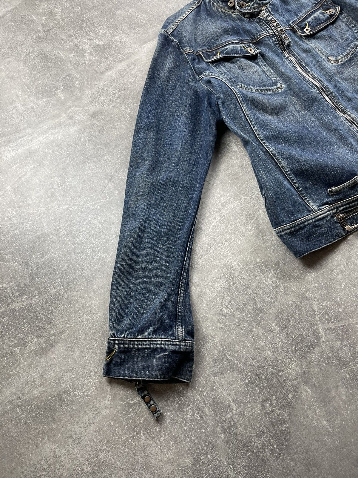 Diesel × Vintage Diesel Rare Denim Vintage Faded Jacket Biker Distressed Size US XL / EU 56 / 4 - 6 Thumbnail