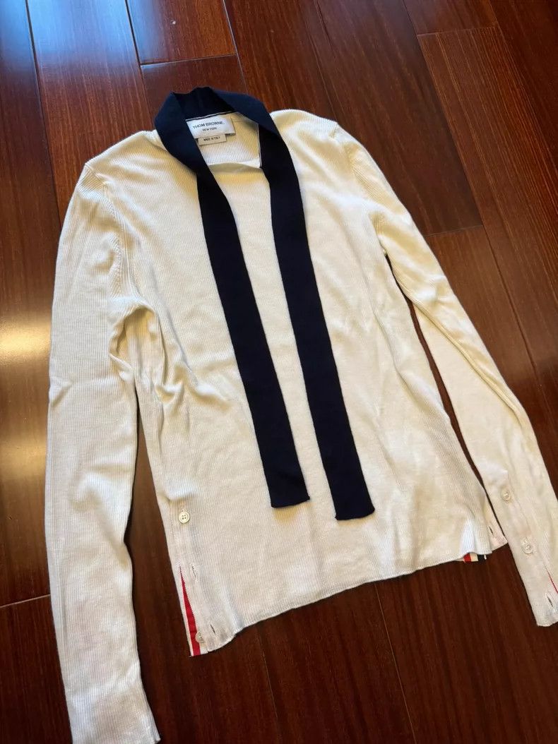 Thom Browne Thom browne White knitted long sleeves 2504-Nextarrow Size US XS / EU 42 / 0 - 1 Thumbnail