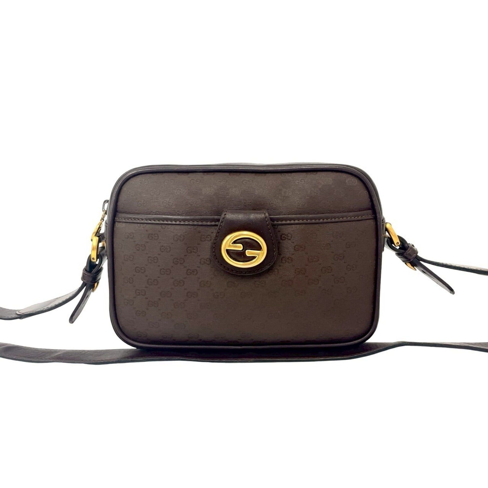 Gucci GUCCI Vintage Micro GG Logo Leather Mini Shoulder Bag/Pochette, Brown, 54068 Size ONE SIZE - 1 Thumbnail