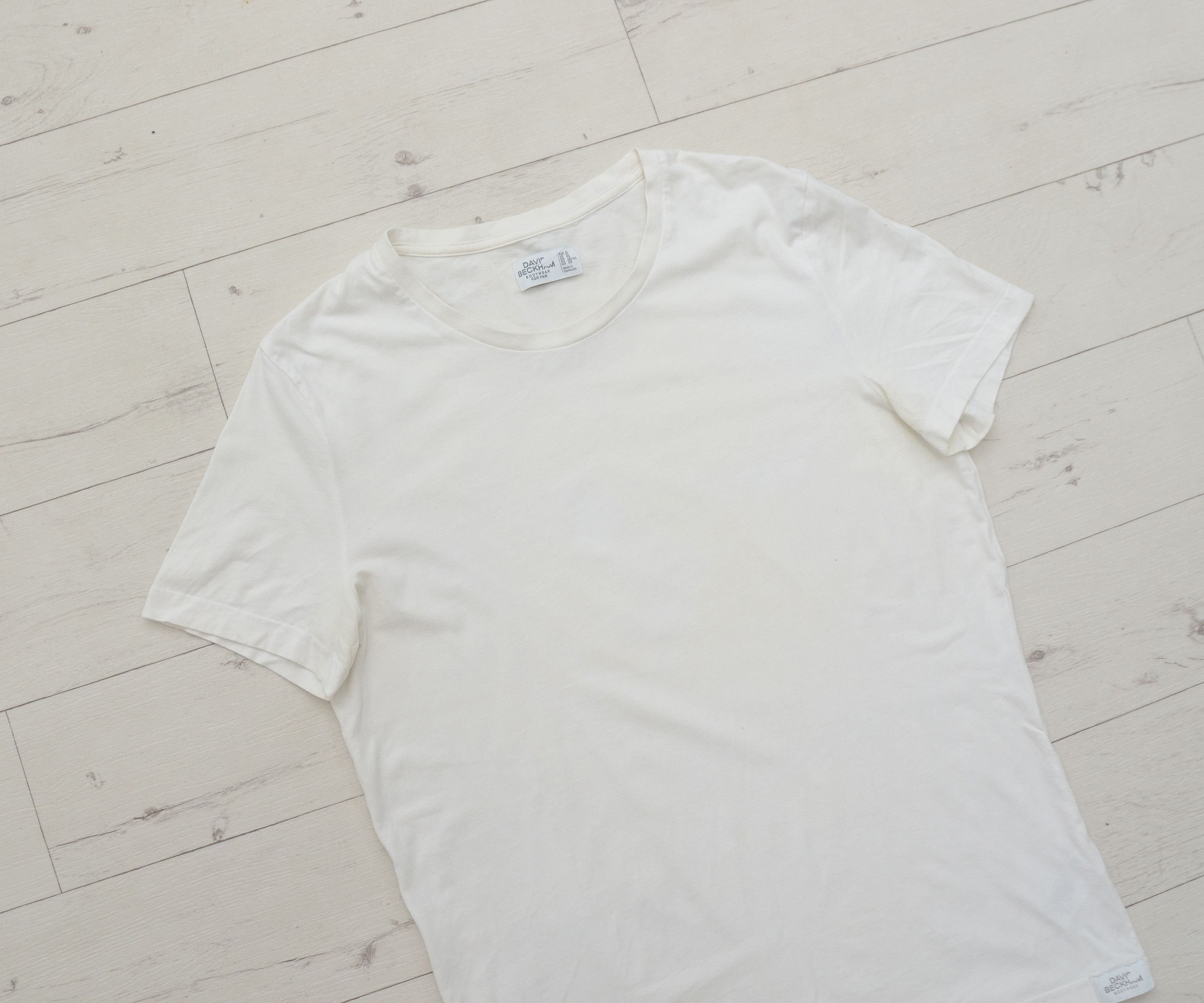 David Beckham × H&M David Beckham x H&M Basic T-Shirt Tee White Cotton Size US XL / EU 56 / 4 - 2 Thumbnail