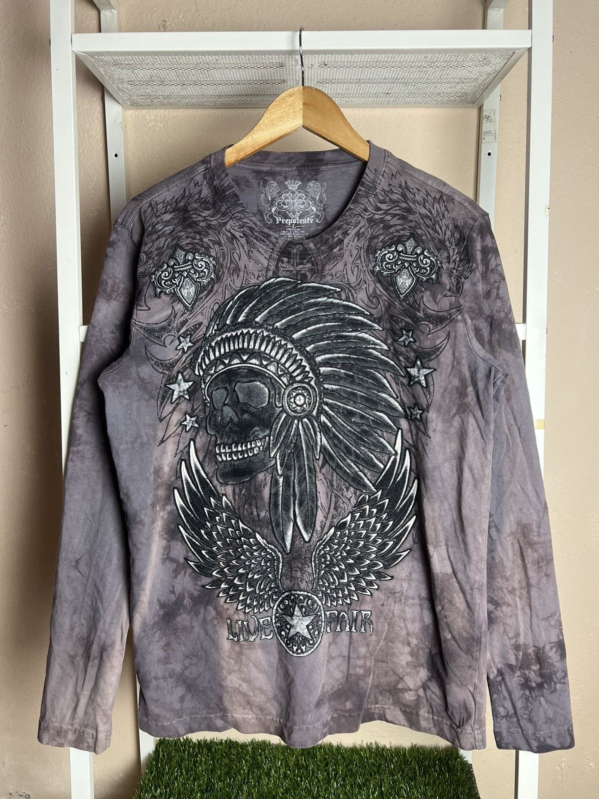 Vintage Rare Prepotente Punk Full Embroidery Print Acid Wash Size US S / EU 44-46 / 1 - 1 Thumbnail
