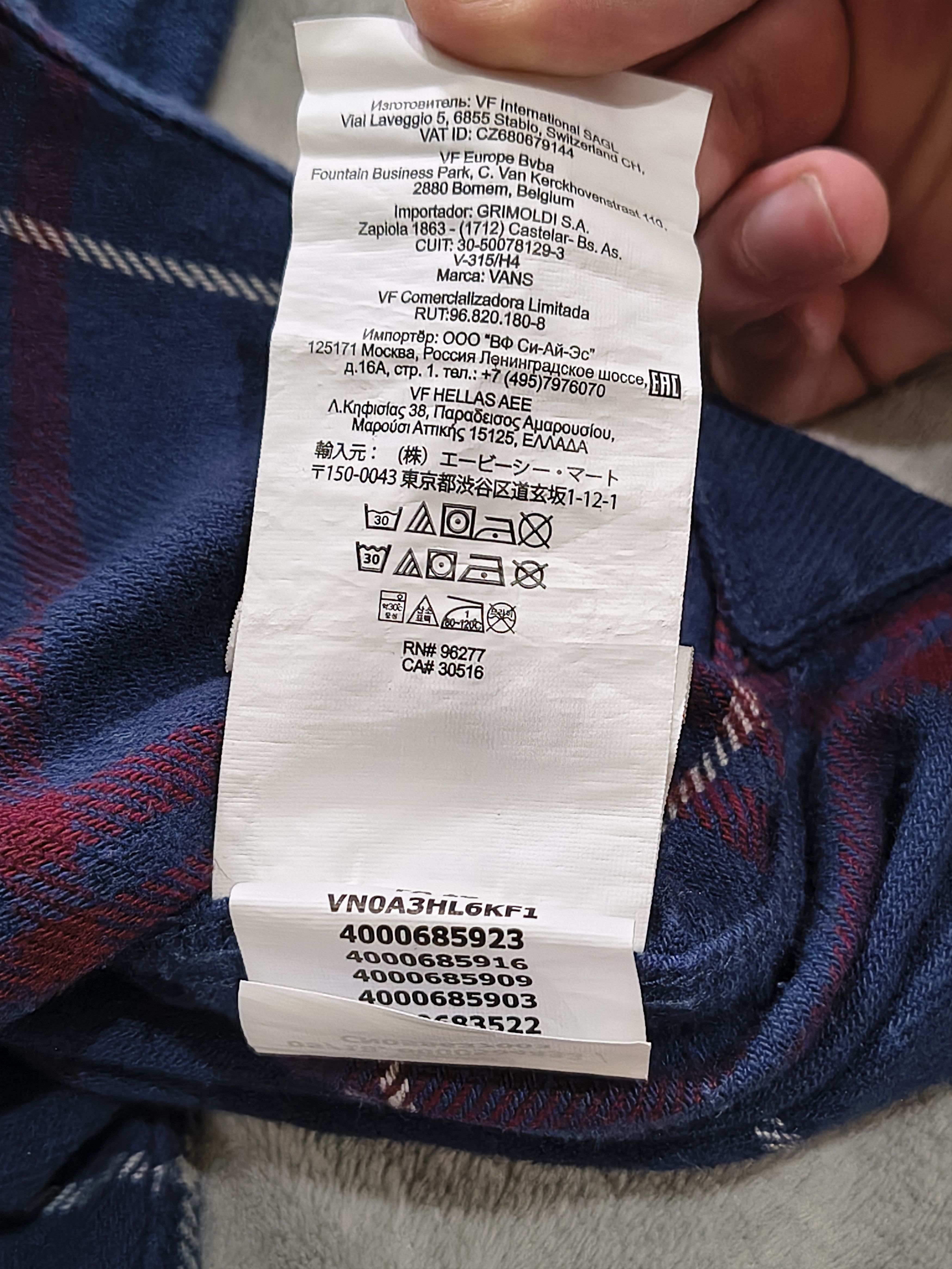 Vans VANS Mens Tailored Fit Flannel Size US S / EU 44-46 / 1 - 5 Thumbnail