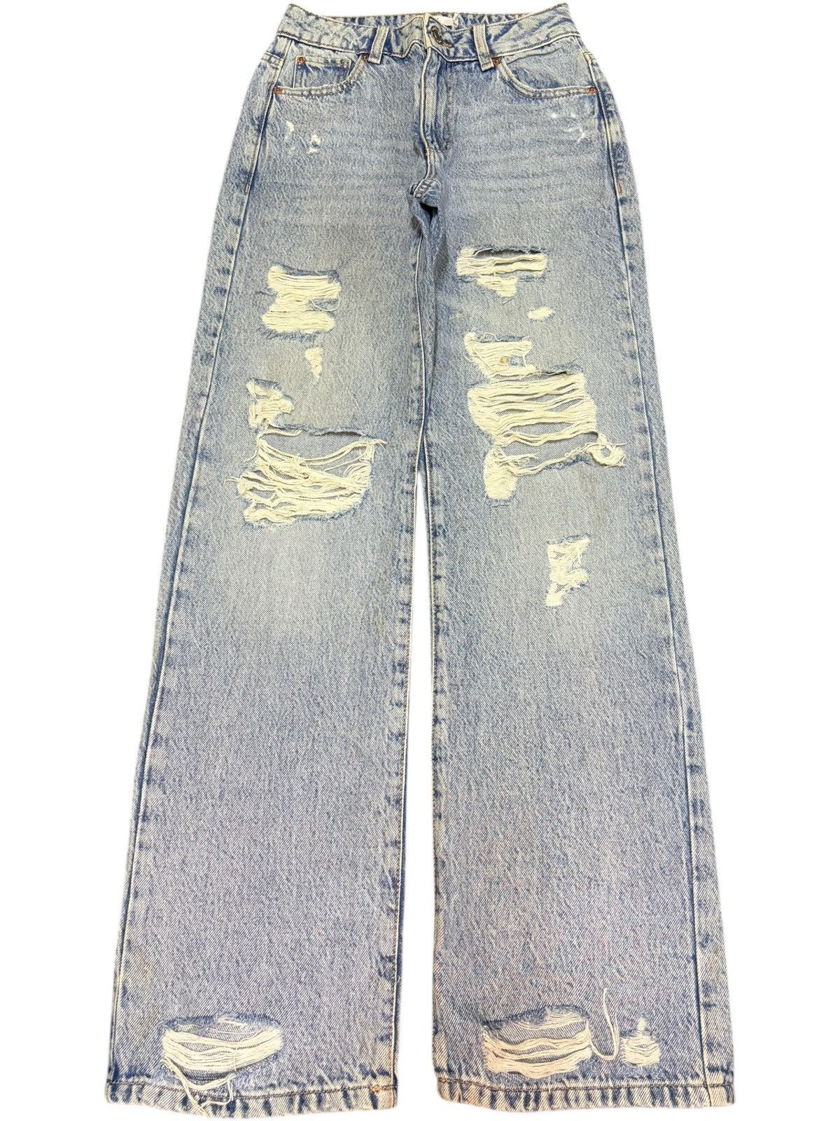 Acne Studios Vintage Japanese Brand Faded Wash Heavy Distress Jeans Size 24" / US 00 / IT 34 - 1 Thumbnail