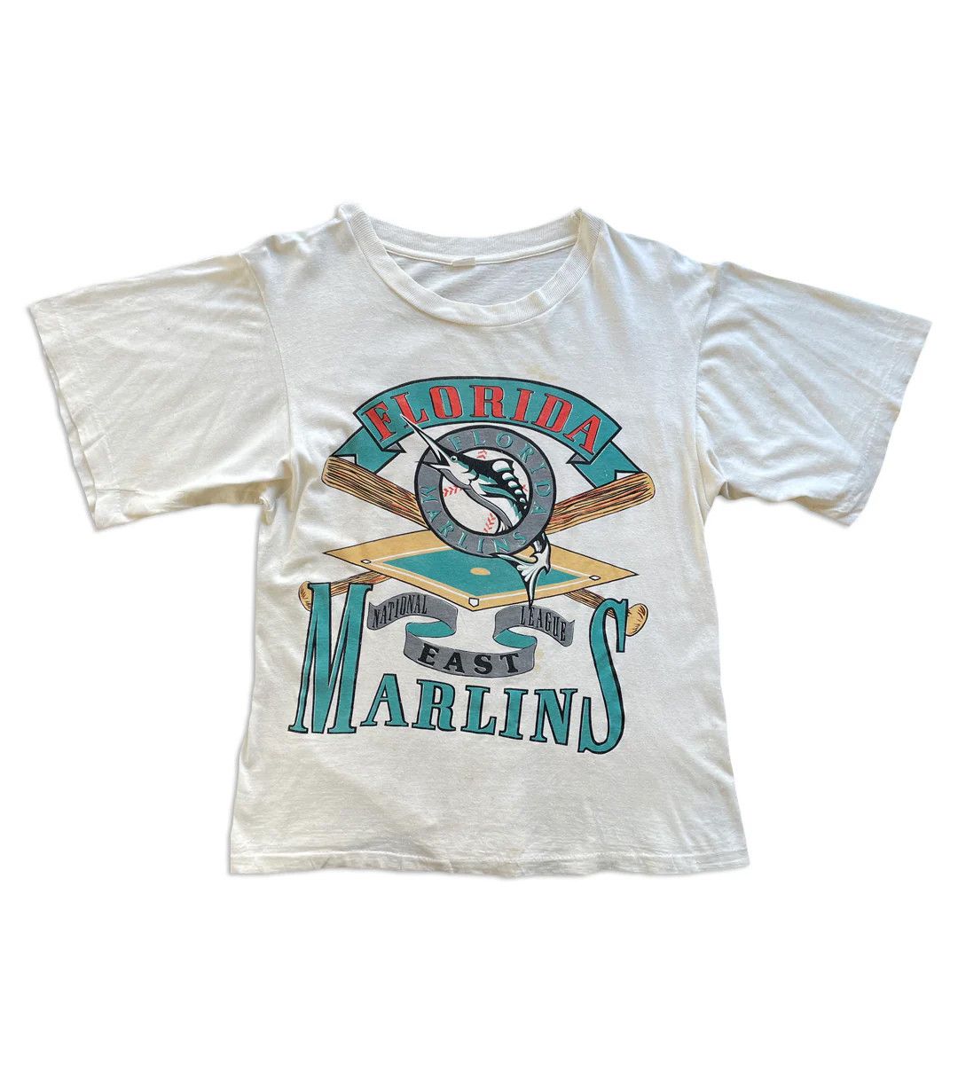 Vintage 90's Vintage Florida Marlins T-Shirt Size US L / EU 52-54 / 3 - 1 Thumbnail