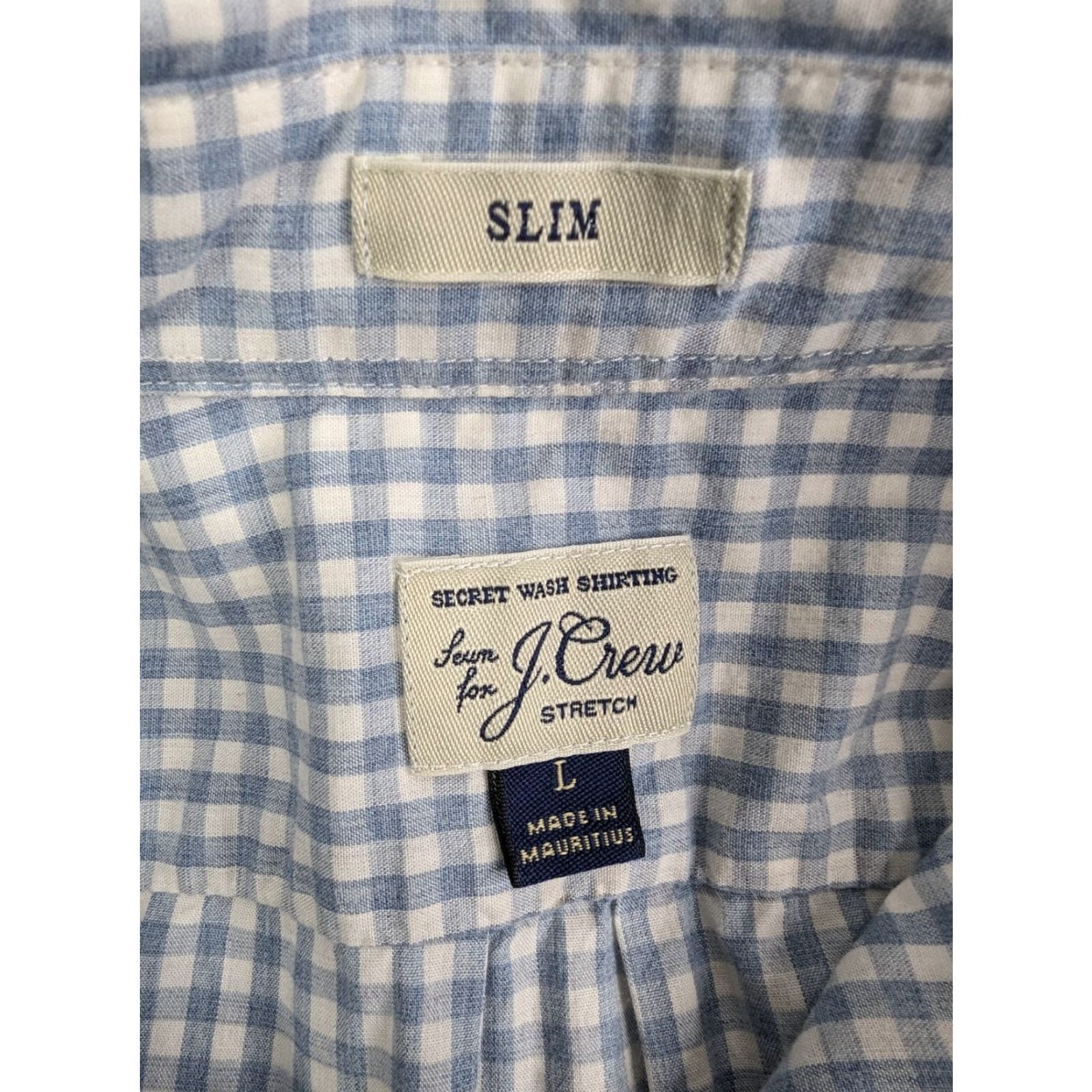 J.Crew J.CREW Button-Down Shirt Men L Blue Cotton Plaid Gingham/Checkered 100% Cotton Classic Fit Casual Workwear Size US L / EU 52-54 / 3 - 7 Thumbnail
