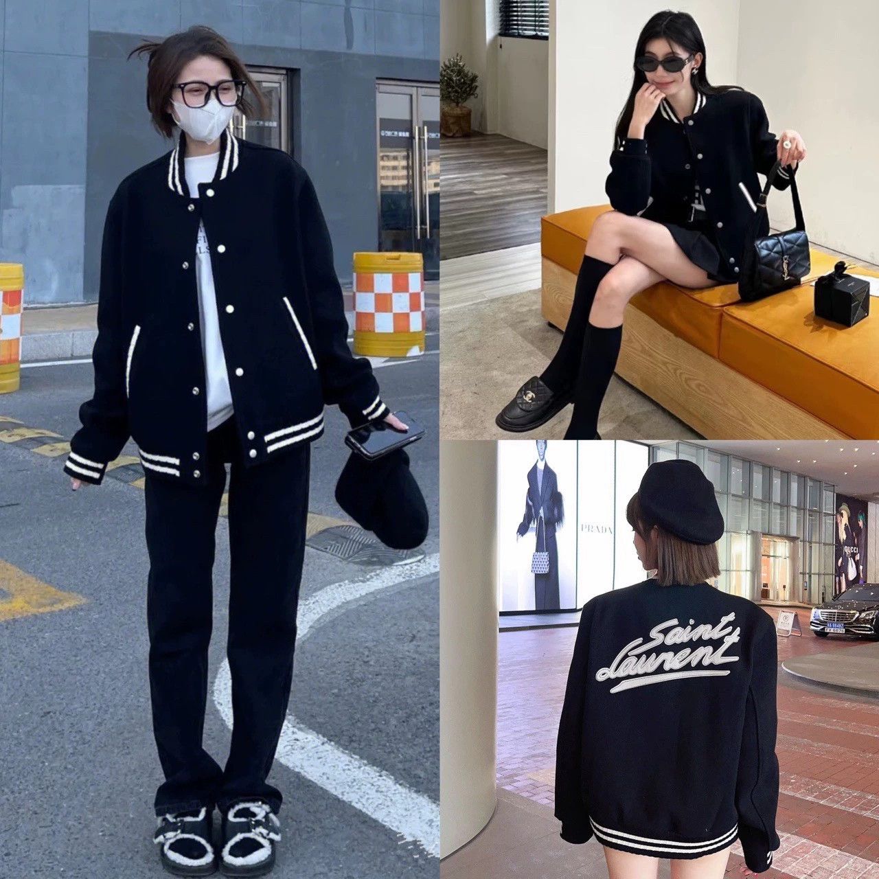 Yves Saint Laurent navy blue YSL varsity jacket size 50 Size US M / EU 48-50 / 2 - 3 Thumbnail