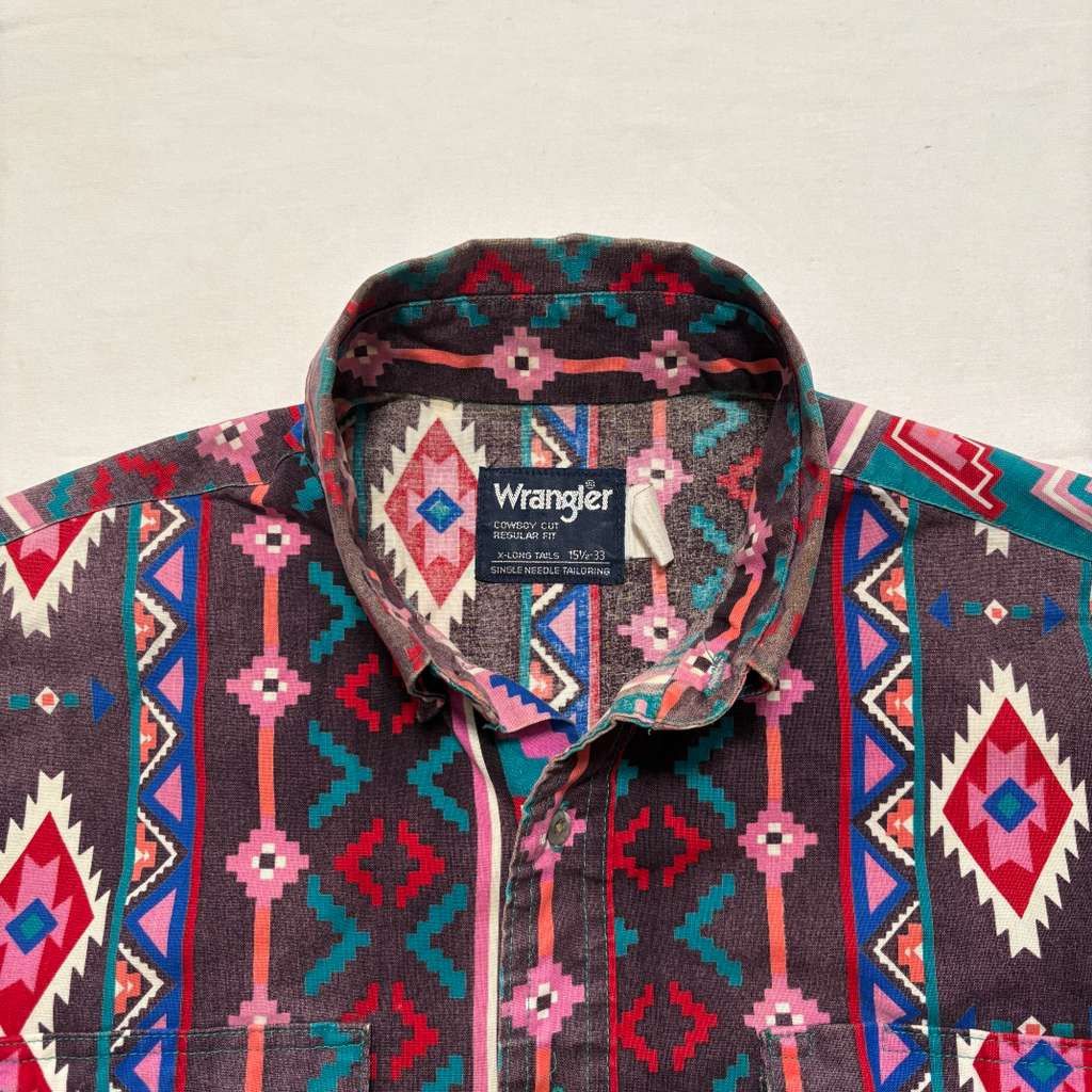 Wrangler VTG 80's Wrangler Brushpopper Western Button Down Shirt XL Size US XL / EU 56 / 4 - 3 Thumbnail