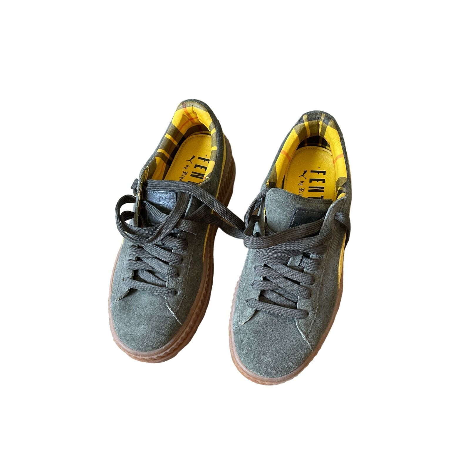 Fenty NWOT Puma X Fenty Suede Cleated Creepers Khaki/Olive Yellow Size US 9 / IT 39 - 1 Thumbnail