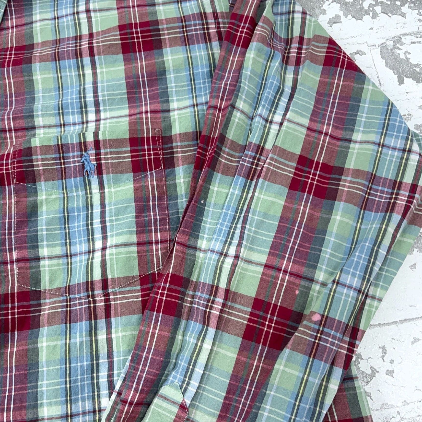 Ralph Lauren Ralph Lauren Shirt Men XL Green Plaid Button-Up Dress Shirt Mcmeel Poplin Pocket Shirt Size 46R - 4 Thumbnail