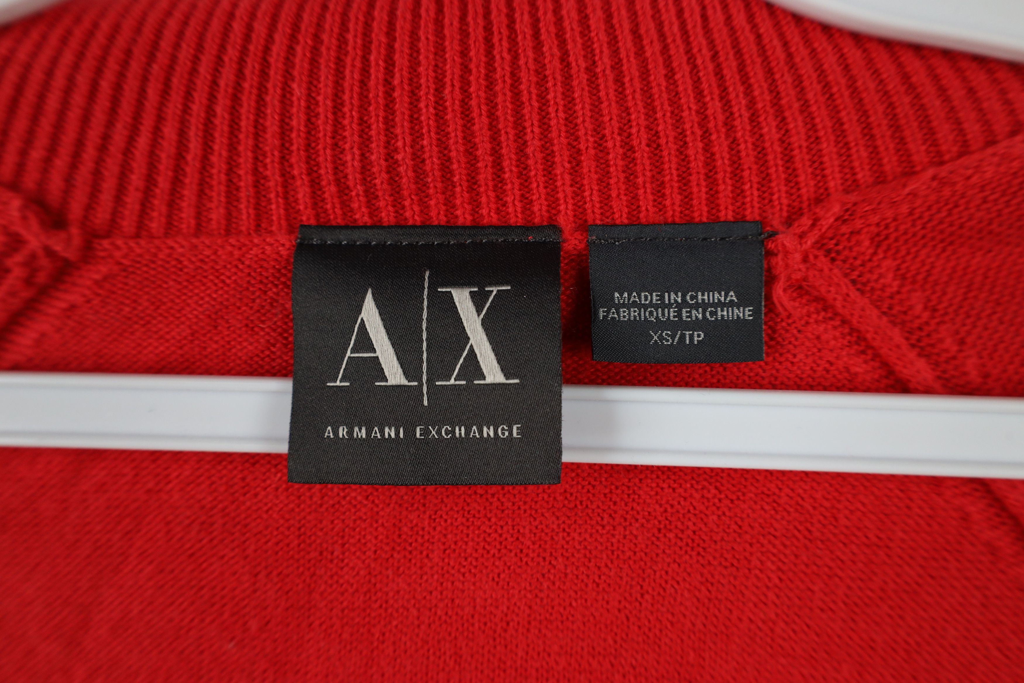Armani Exchange × Vintage Armani Exchange Lightweight Knit Full Zip Sweater Jacket Red Size US XS / EU 42 / 0 - 8 Thumbnail