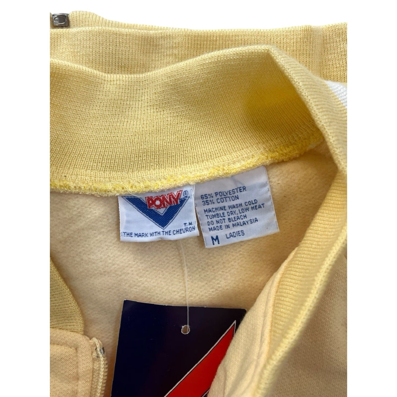 PONY VINTAGE PONY Track Jacket Womens M Yellow 80s 90s NWT Deadstock Embroidered Logo White Trim Pocketed Activewear Jacket Mens? Womens Size M / US 6-8 / IT 42-44 - 5 Thumbnail
