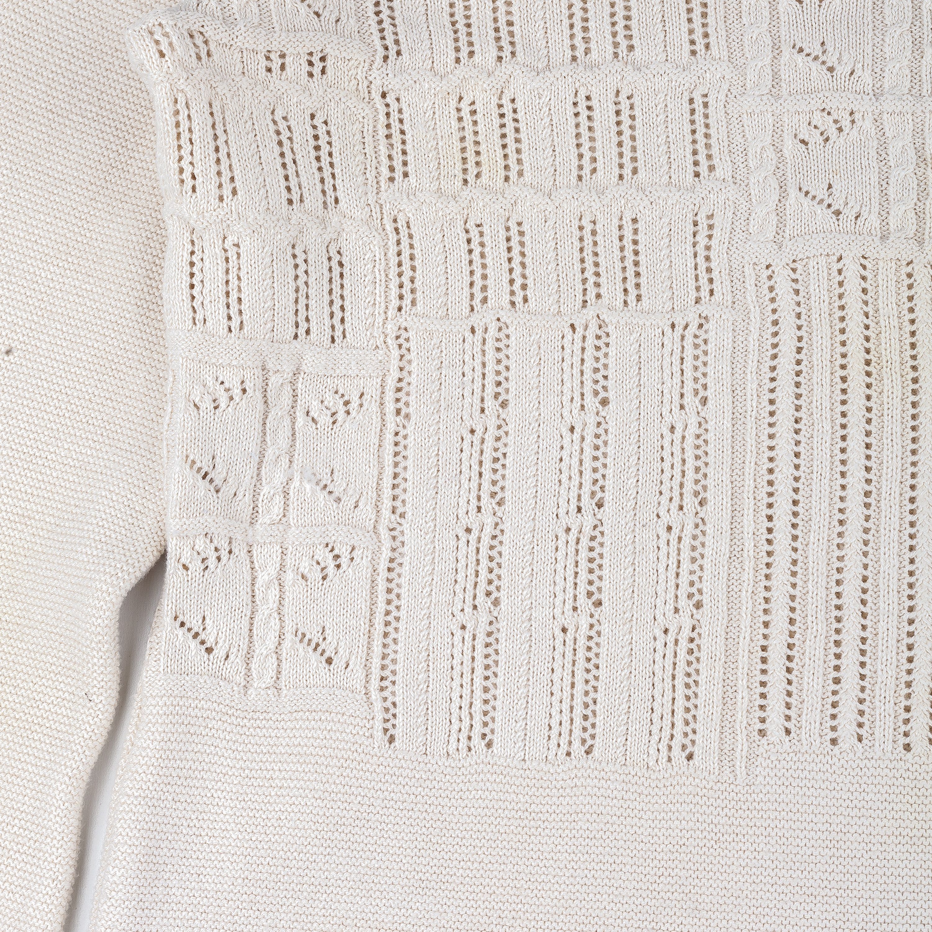 Marithe + Francois Girbaud Marithé François Girbaud Beige Crocheted Turtleneck Sweater Size L / US 10 / IT 46 - 4 Thumbnail