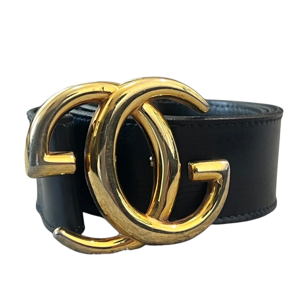 Gucci GUCCI Vintage Interlocking G Logo Black Leather Belt Size ONE SIZE - 1 Thumbnail