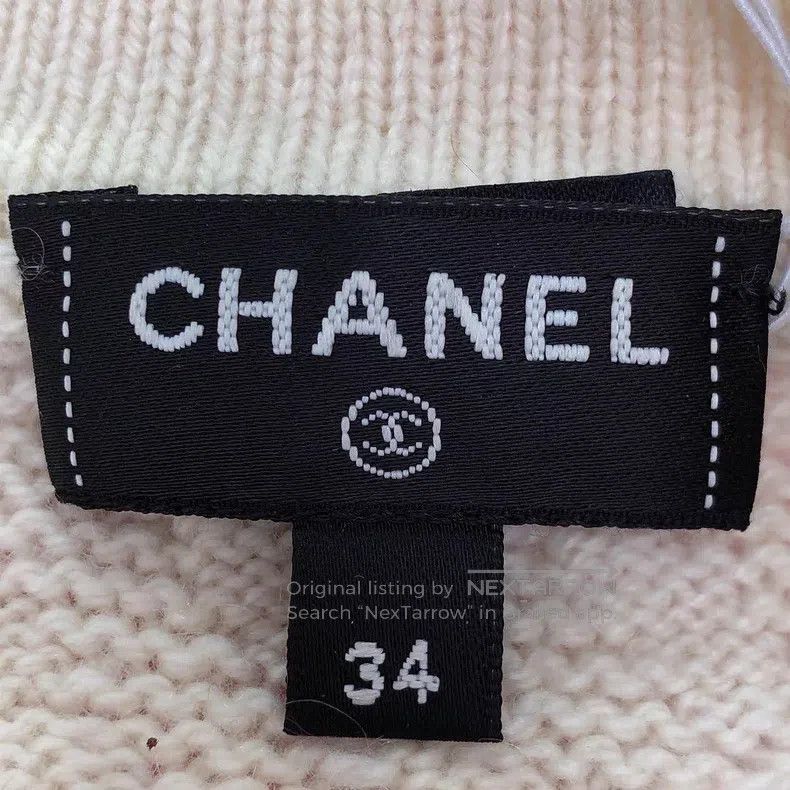 Chanel Chanel 23B white leather chain cashmere cardigan jacket Size XXS / US 00 / IT 34 - 7 Thumbnail