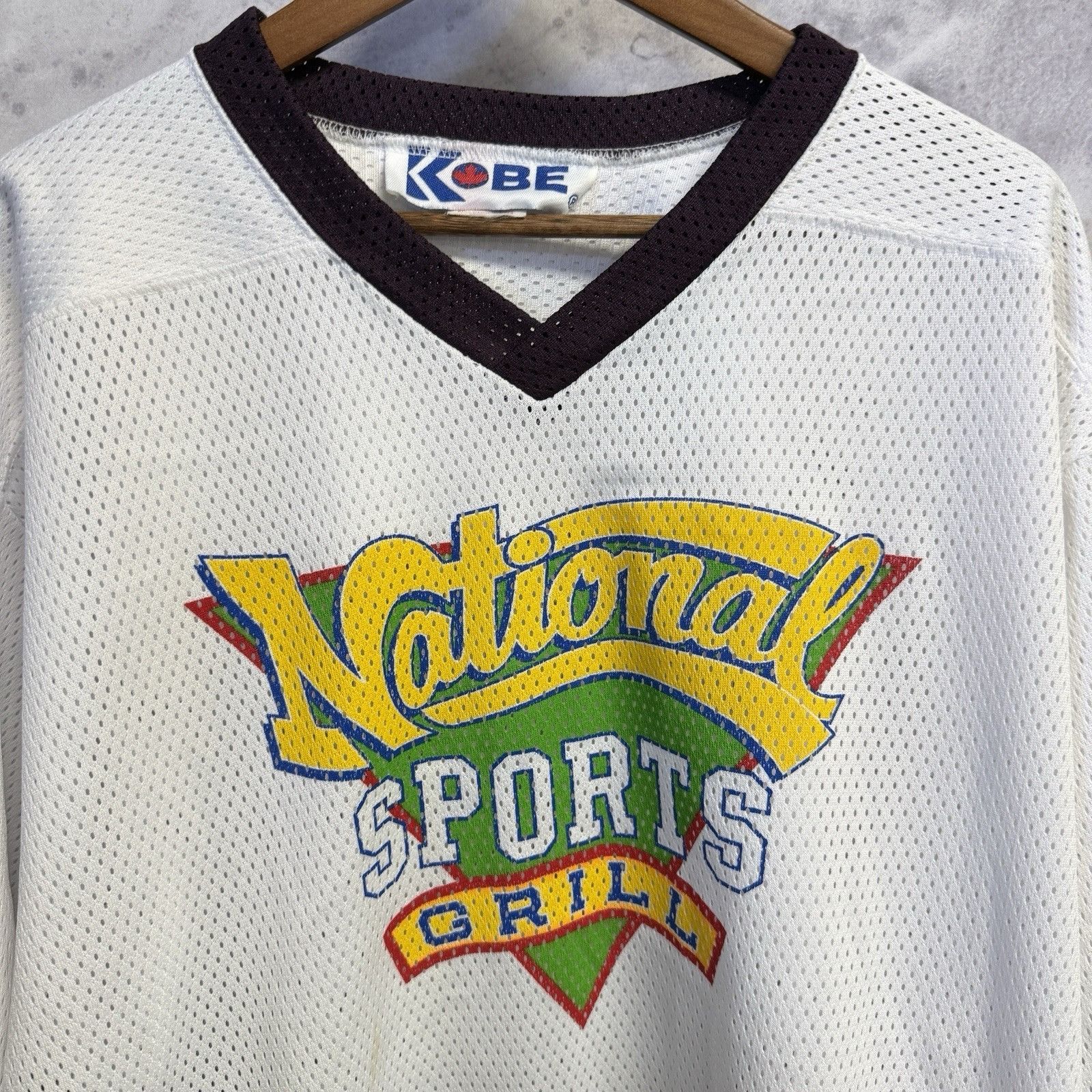 Vintage Vintage Kobe Hockey Jersey National Sports Grill White 90s S Size US L / EU 52-54 / 3 - 3 Thumbnail