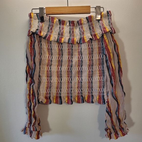 REVOLVE Tularosa Multicolor Off-Shoulder vertical Stripes Blouse - S Size S / US 4 / IT 40 - 8 Thumbnail
