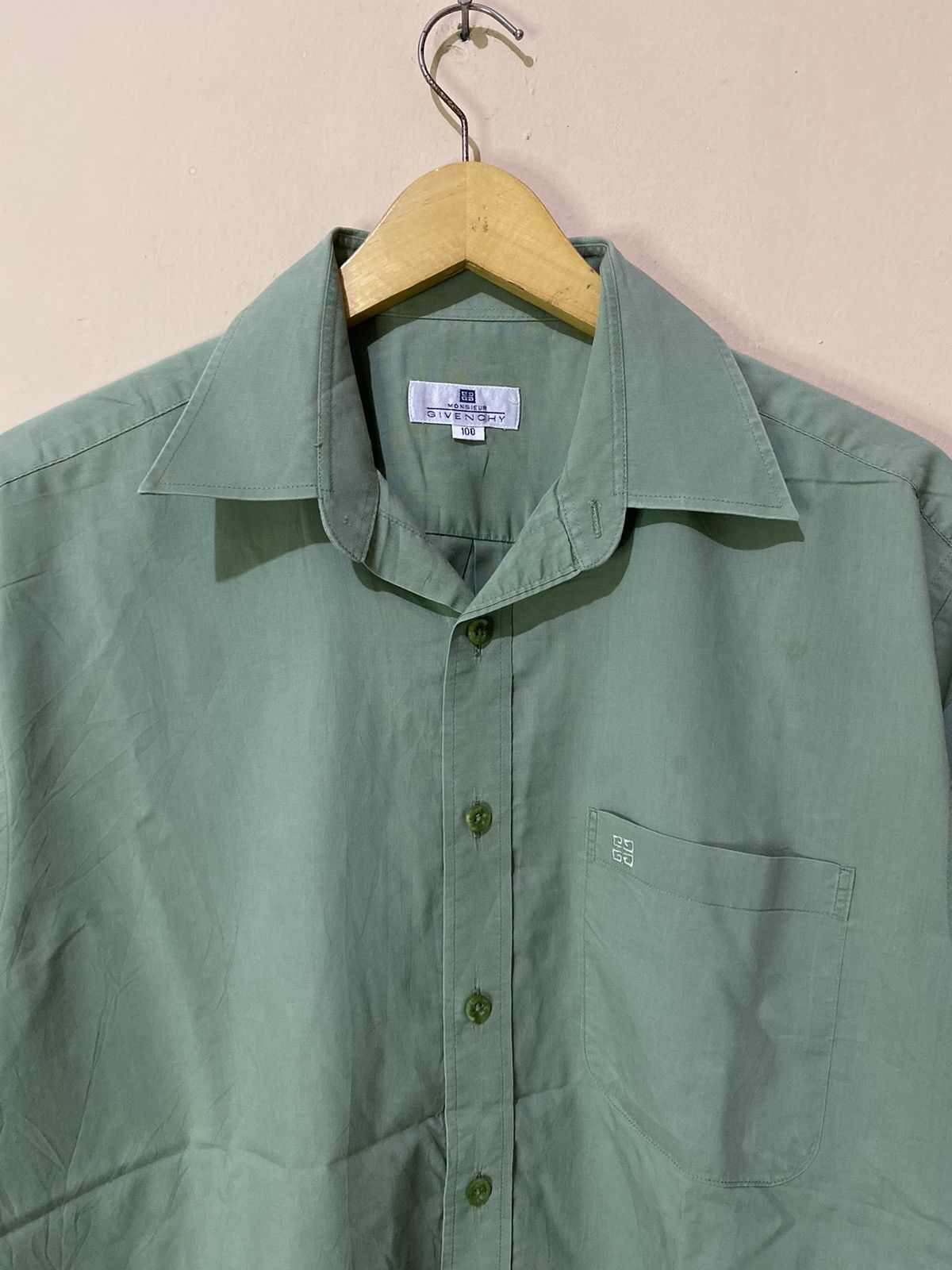 Givenchy Vintage Givenchy Monsieur Open Collar Shirt Size US L / EU 52-54 / 3 - 3 Thumbnail