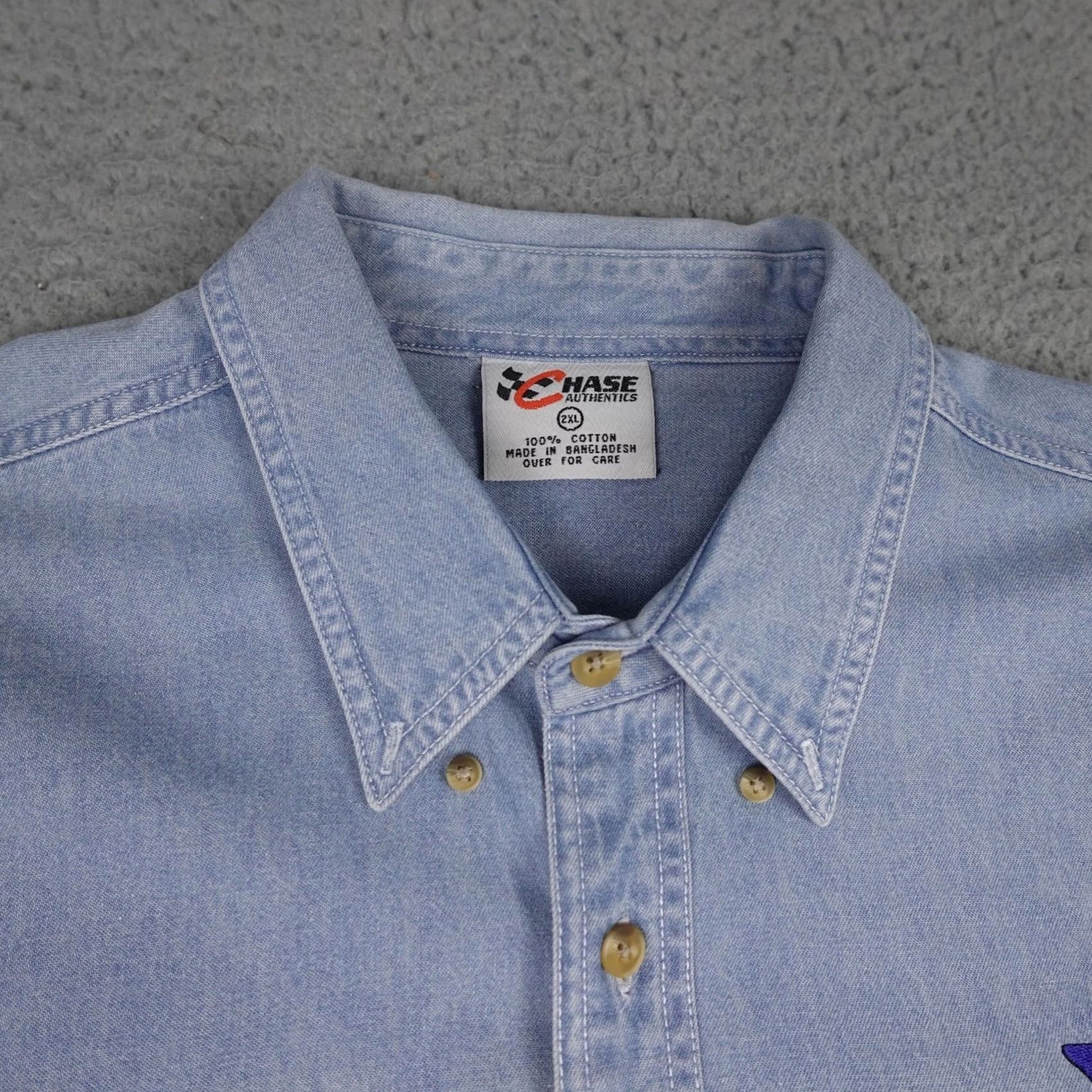 Chase Authentics VINTAGE Chase Authentics Shirt Mens 2XL Denim Interstate Batteries 500 90s Size US XXL / EU 58 / 5 - 4 Thumbnail