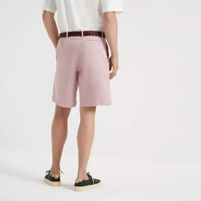 Brunello Cucinelli Dyed Denim Bermuda Shorts in Pink Size US 36 / EU 52 - 2 Thumbnail