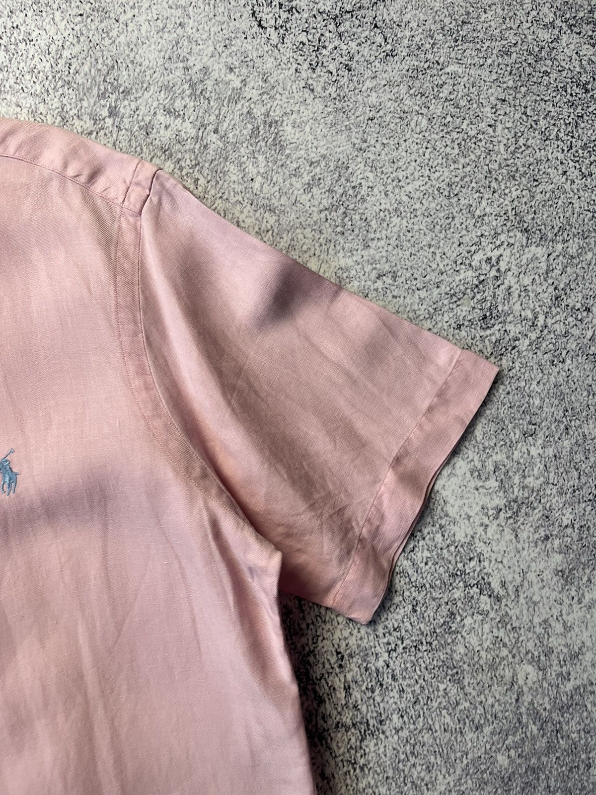 Polo Ralph Lauren Vintage RALPH LAUREN Linen Striped Short Sleeved Silk Shirt Size US S / EU 44-46 / 1 - 8 Thumbnail