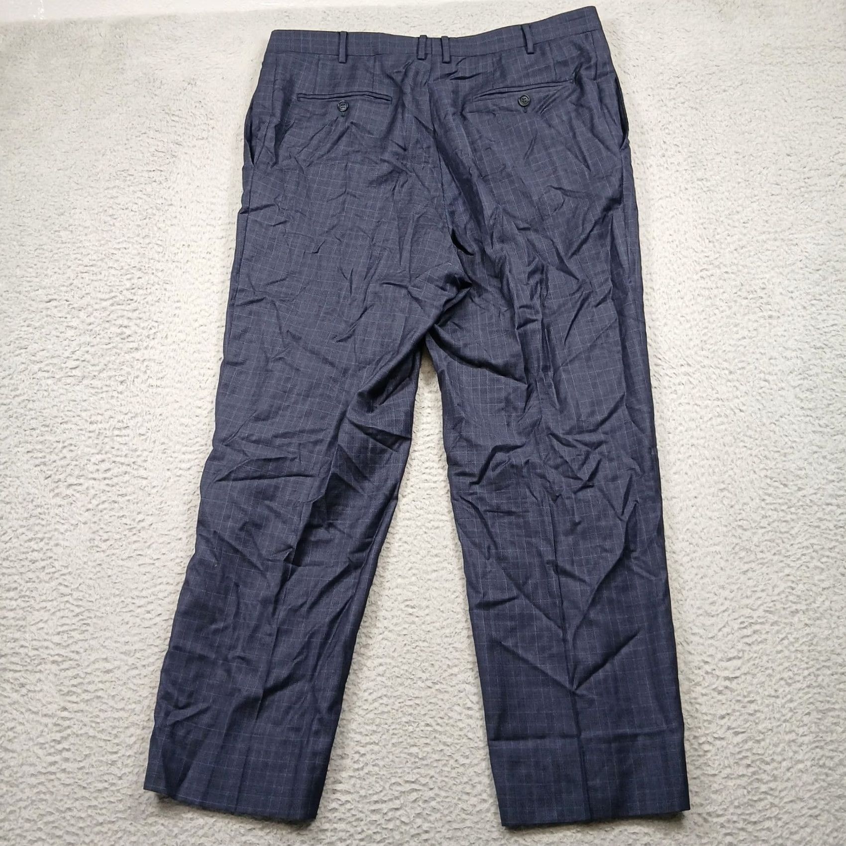 Canali Canali Dress Pants Men's 38 Blue Plaid Wool Luxury Italy Size US 38 / EU 54 - 3 Thumbnail