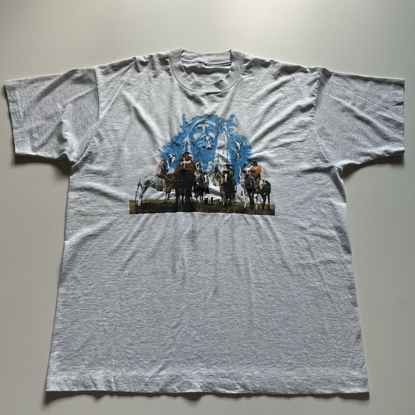 Vintage Vintage 90s Native American Art T Shirt XL Single Stitch Size US XL / EU 56 / 4 - 1 Thumbnail