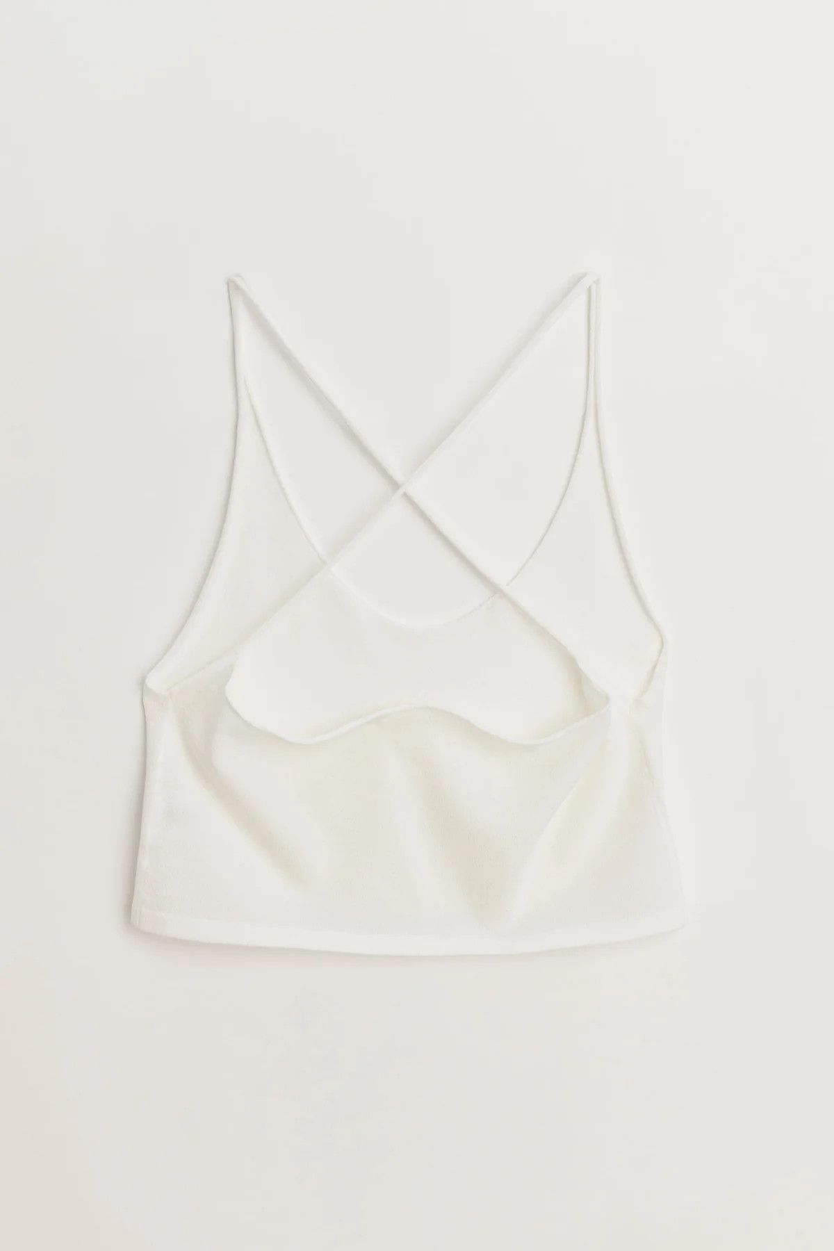 Judy Turner o1mle0425 Lea Cropped Tank Top in Chalk Size M / US 6-8 / IT 42-44 - 2 Thumbnail