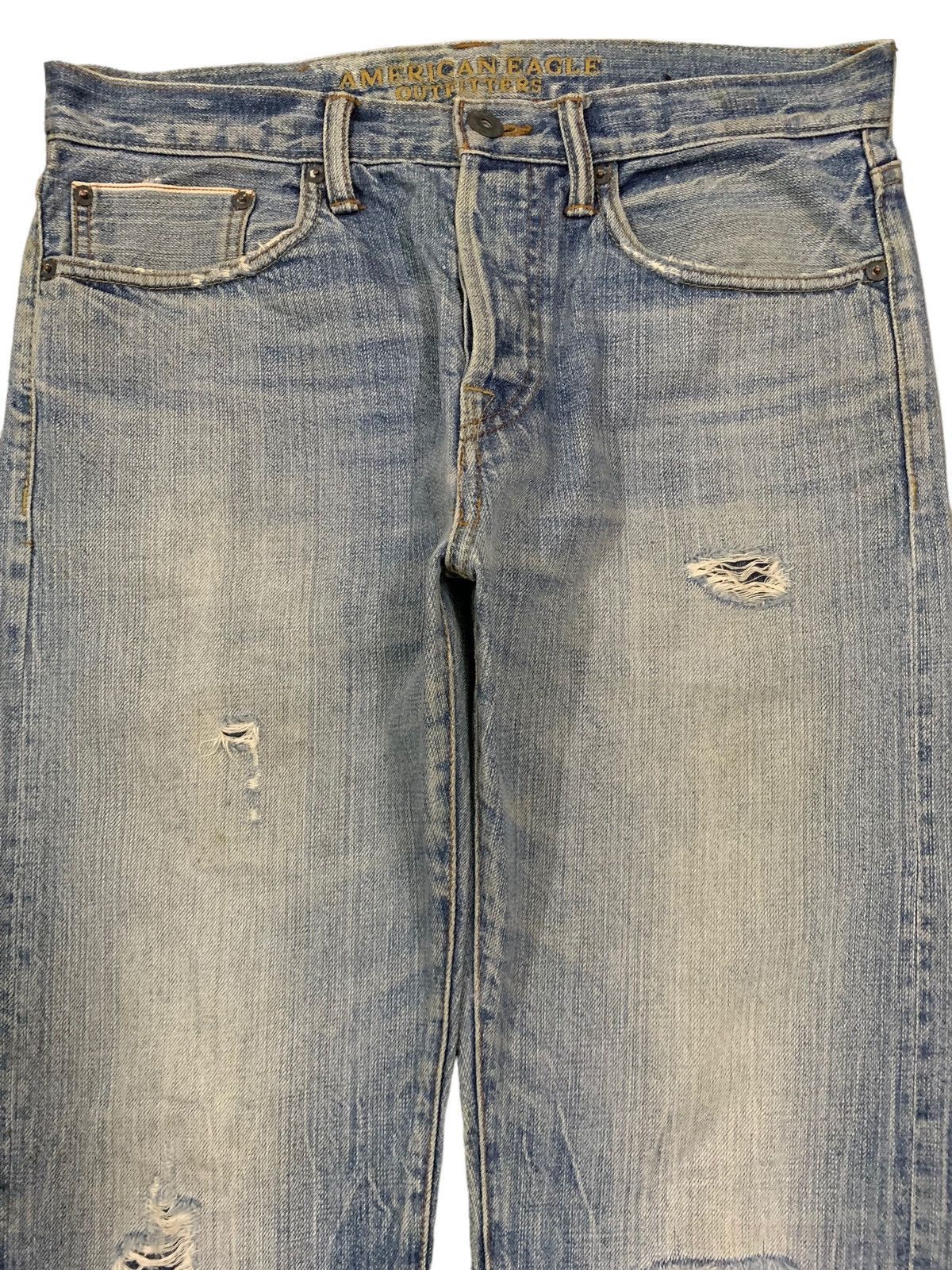 American Eagle Outfitters Vintage American Eagle Outfitters Selvedge Distressed Jeans Size US 32 / EU 48 - 4 Thumbnail