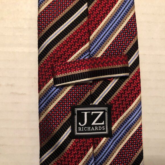 Other JZ Richards men's new red 100%silk tie 3 1/4" X 59" Size ONE SIZE - 3 Thumbnail