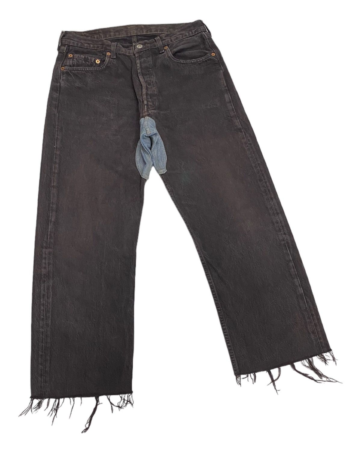Levi's × Vintage LEVIS 501 MADE IN SPAIN FADED BLACK RELEASE HEM BAGGY JEANS Size US 30 / EU 46 - 3 Thumbnail