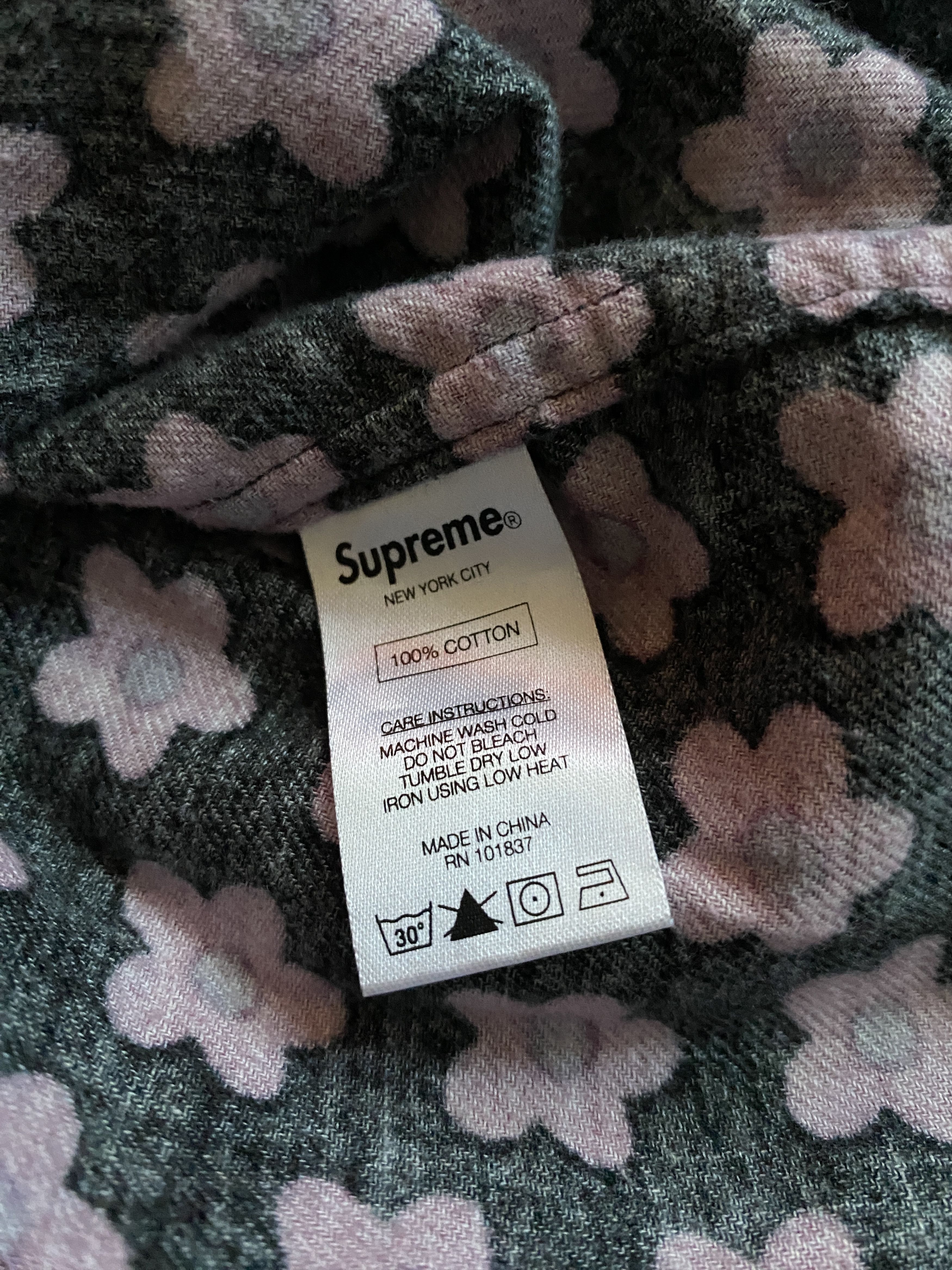Supreme Hooded Flower Flannel Shirt FW15 Size US M / EU 48-50 / 2 - 5 Thumbnail