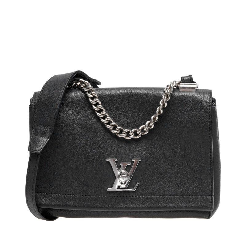 Louis Vuitton Black Leather Lockme Ii Bb Crossbody Handbag, Women's Product Image