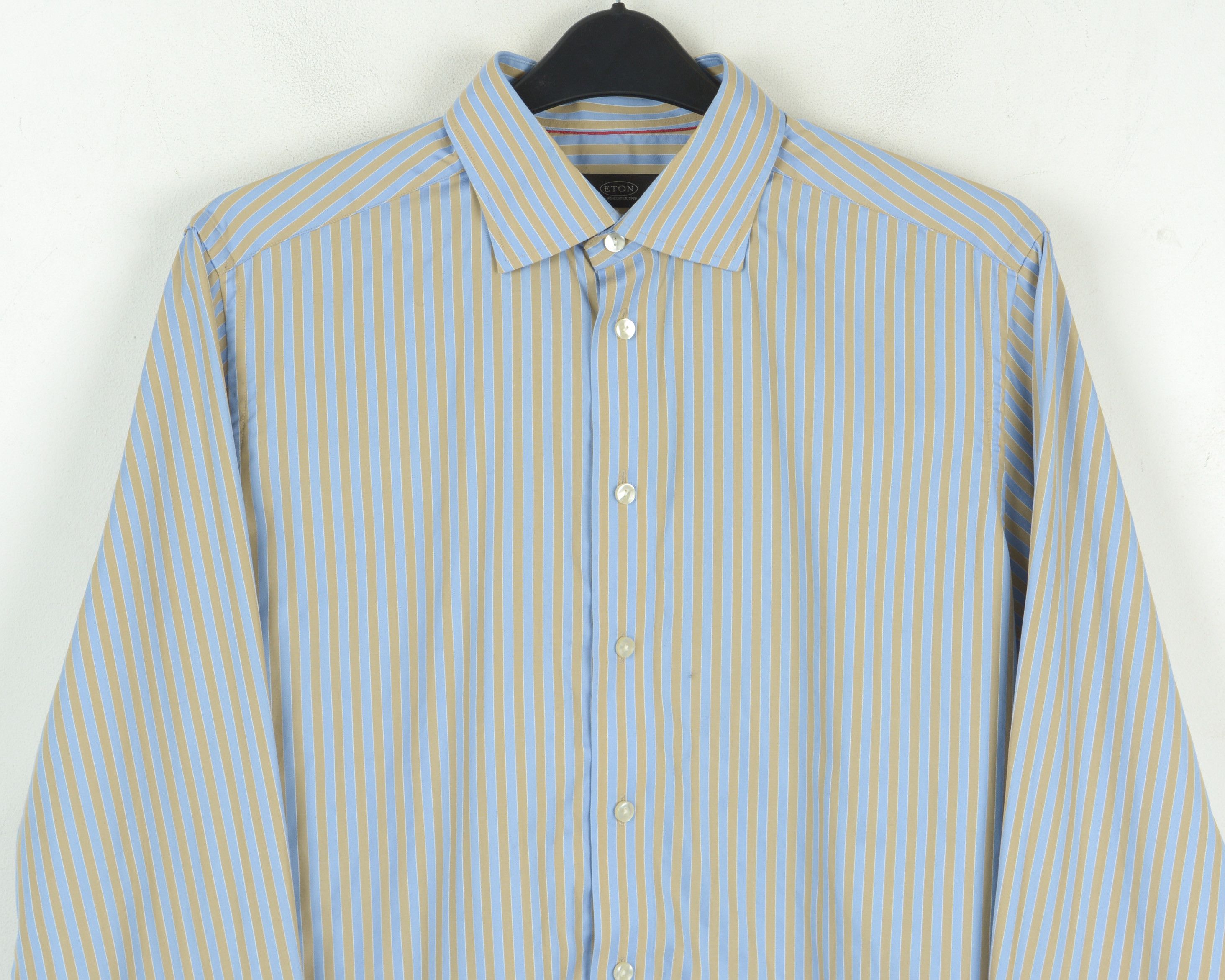 Eton ETON Formal Shirt 17" Size 43 Single Cuffs oxford button up Size 42R - 2 Thumbnail
