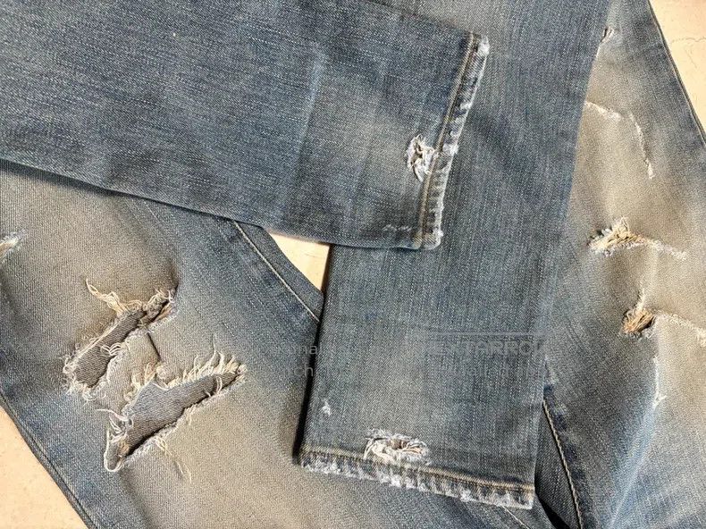 Saint Laurent Paris Saint Laurent Paris Cat Whisker Demon Claw Blue Destroyed Size US 31 - 8 Thumbnail
