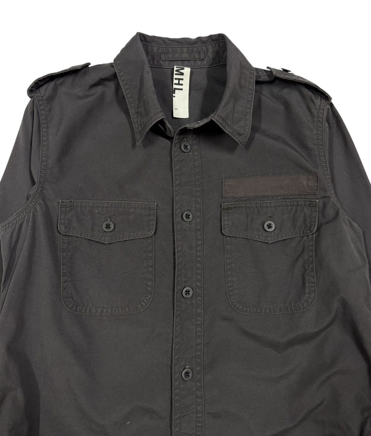 Margaret Howell MHL🔥Margaret Howell Army Patch Long Button Ups Pocket Shirt Size US S / EU 44-46 / 1 - 3 Thumbnail