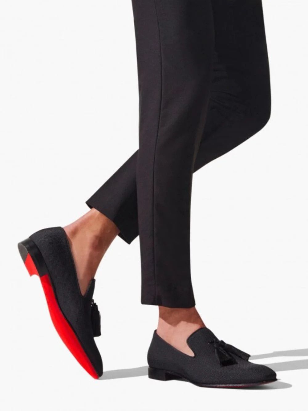 Christian Louboutin CHRISTIAN LOUBOUTIN Officialito black fabric tassel loafers Size US 9 / EU 42 - 2 Thumbnail