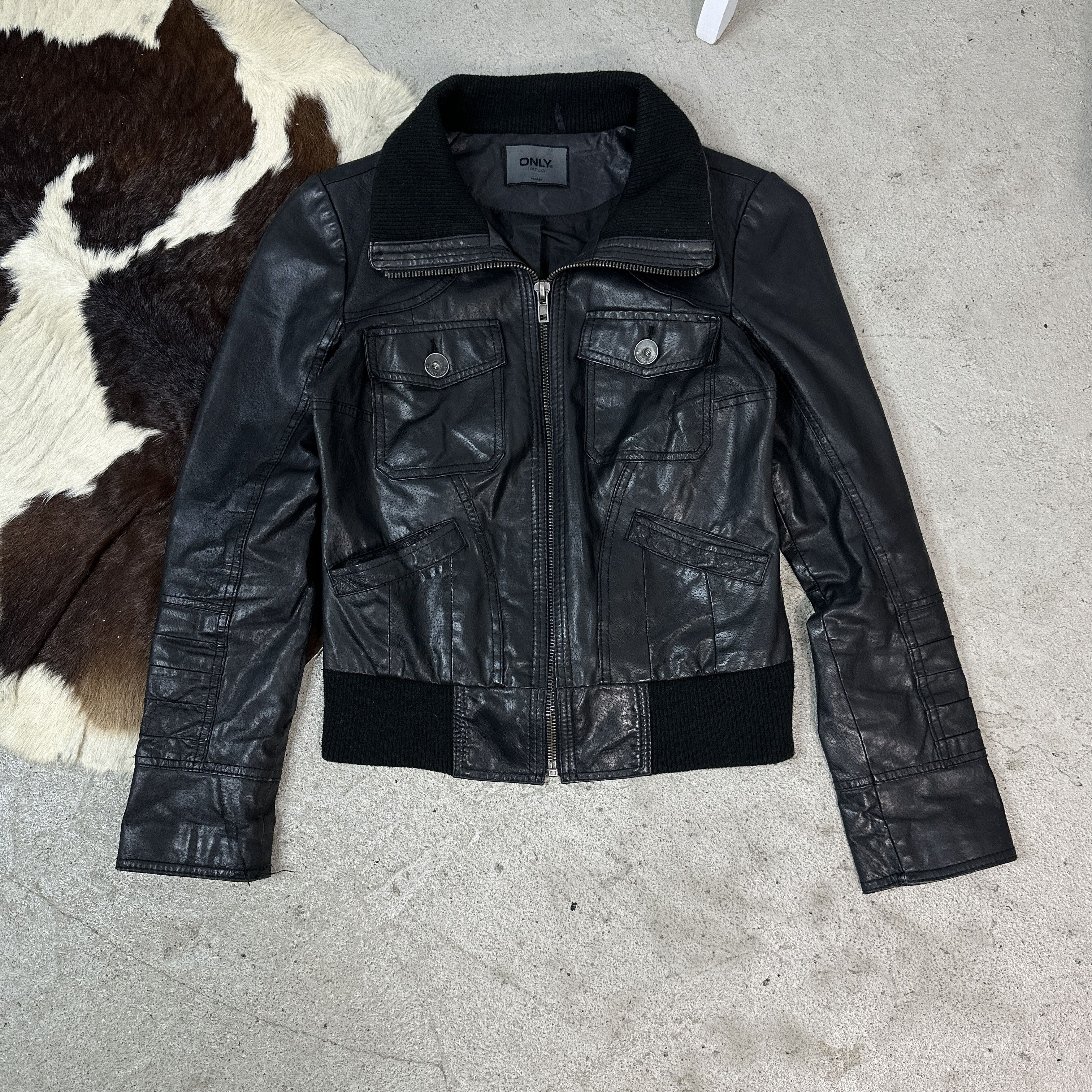 Vintage Vintage Moto Leather Jacket Size M / US 6-8 / IT 42-44 - 1 Thumbnail