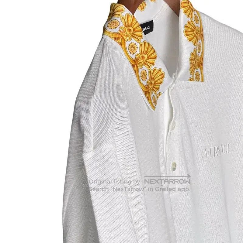 Versace Versace Men's Summer White Logo Polo Shirt . Size US M / EU 48-50 / 2 - 6 Thumbnail