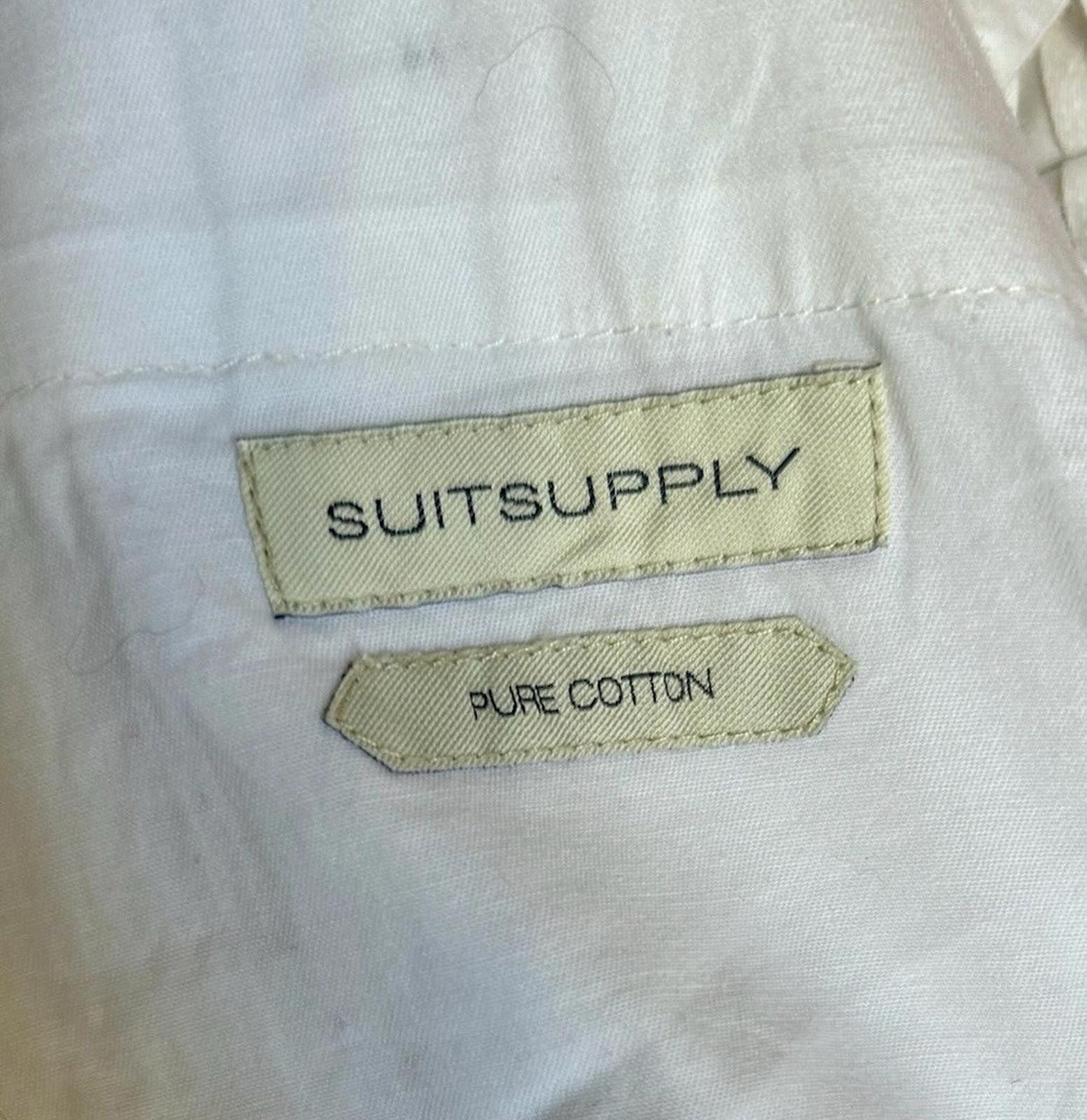 Suitsupply Suit Supply 100% Cotton White Pants Buckles Porto Int. 30 Size US 30 / EU 46 - 4 Thumbnail
