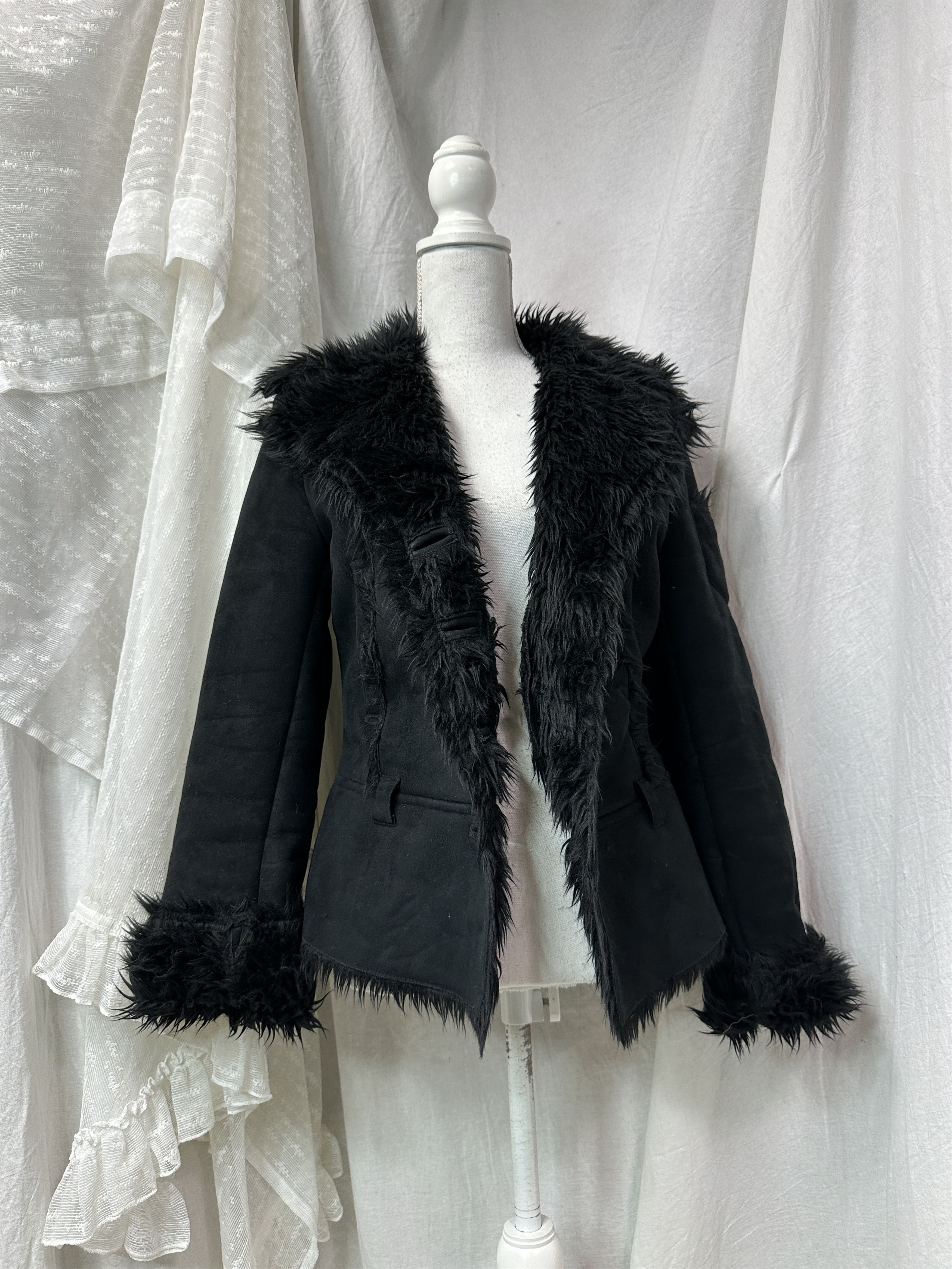 Samsoe Samsoe Vintage Buttoned Faux Fur Penny Lane Jacket 00s Size S / US 4 / IT 40 - 1 Thumbnail