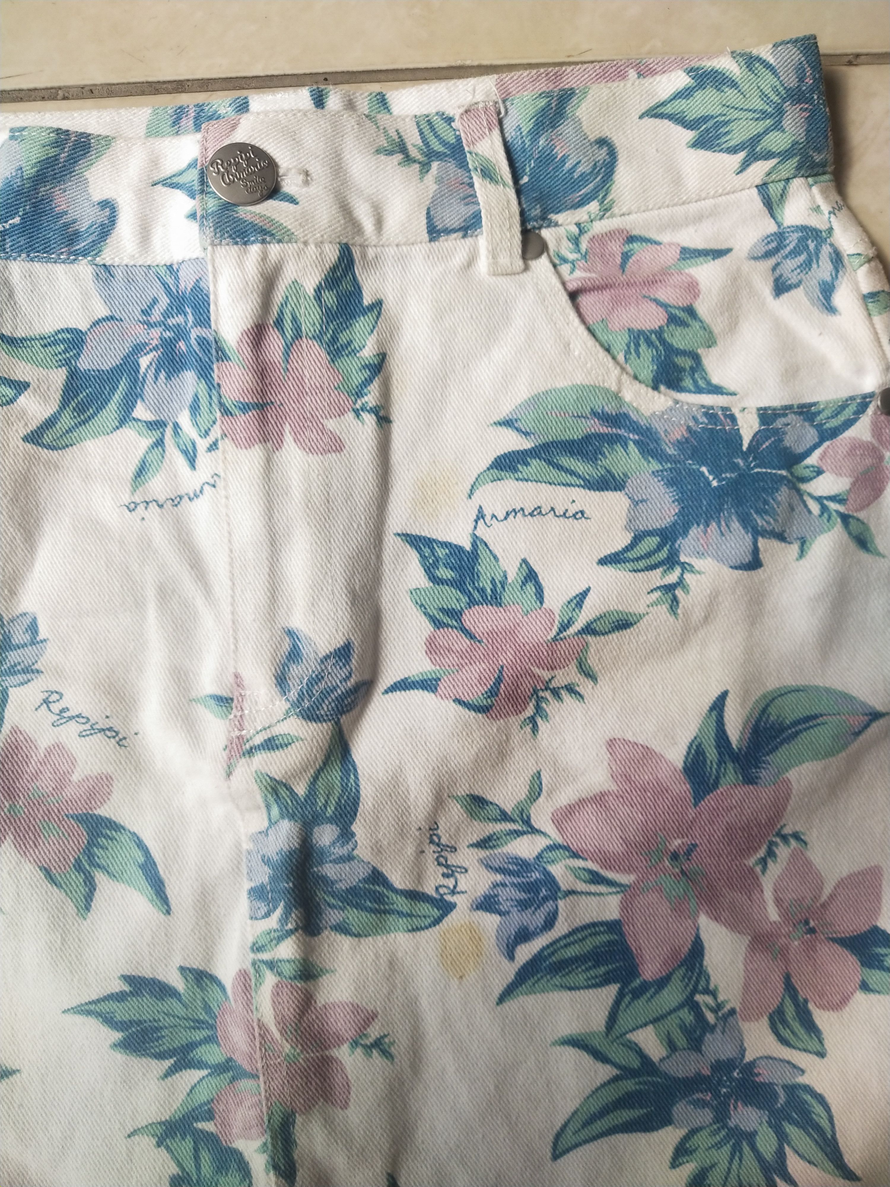 Angel Blue Repipi Armario Floral Print Denim Mini Skirt Y2K/Harajuku Size 29" - 2 Thumbnail