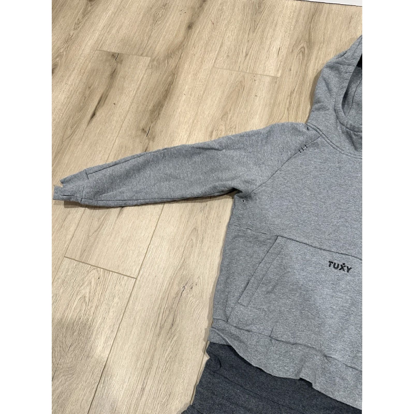 Vintage Tuxy Mens One Piece Jumpsuit Gray Dark Hoodie Sweatsuit Zip Drawstring Small Size US S / EU 44-46 / 1 - 6 Thumbnail