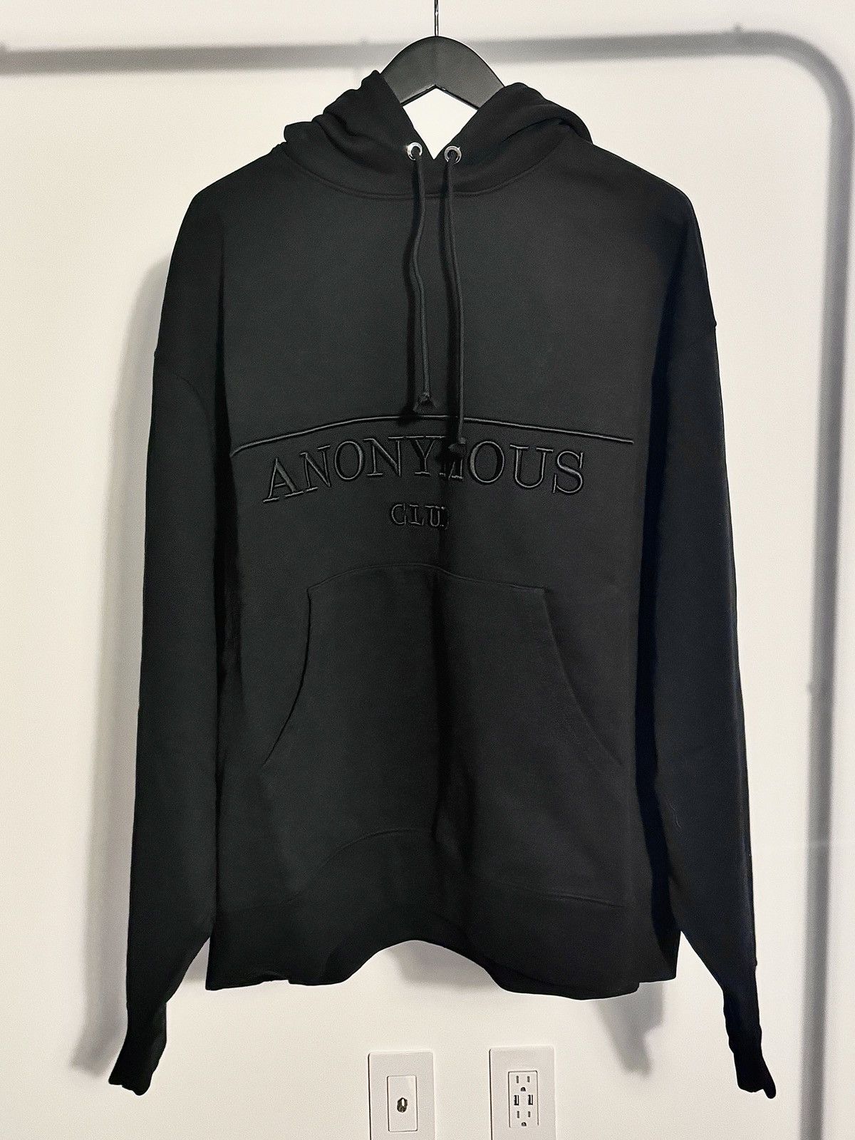 image of Shayne Oliver Anonymous Club Black Heritage Hoodie Medium, Men's